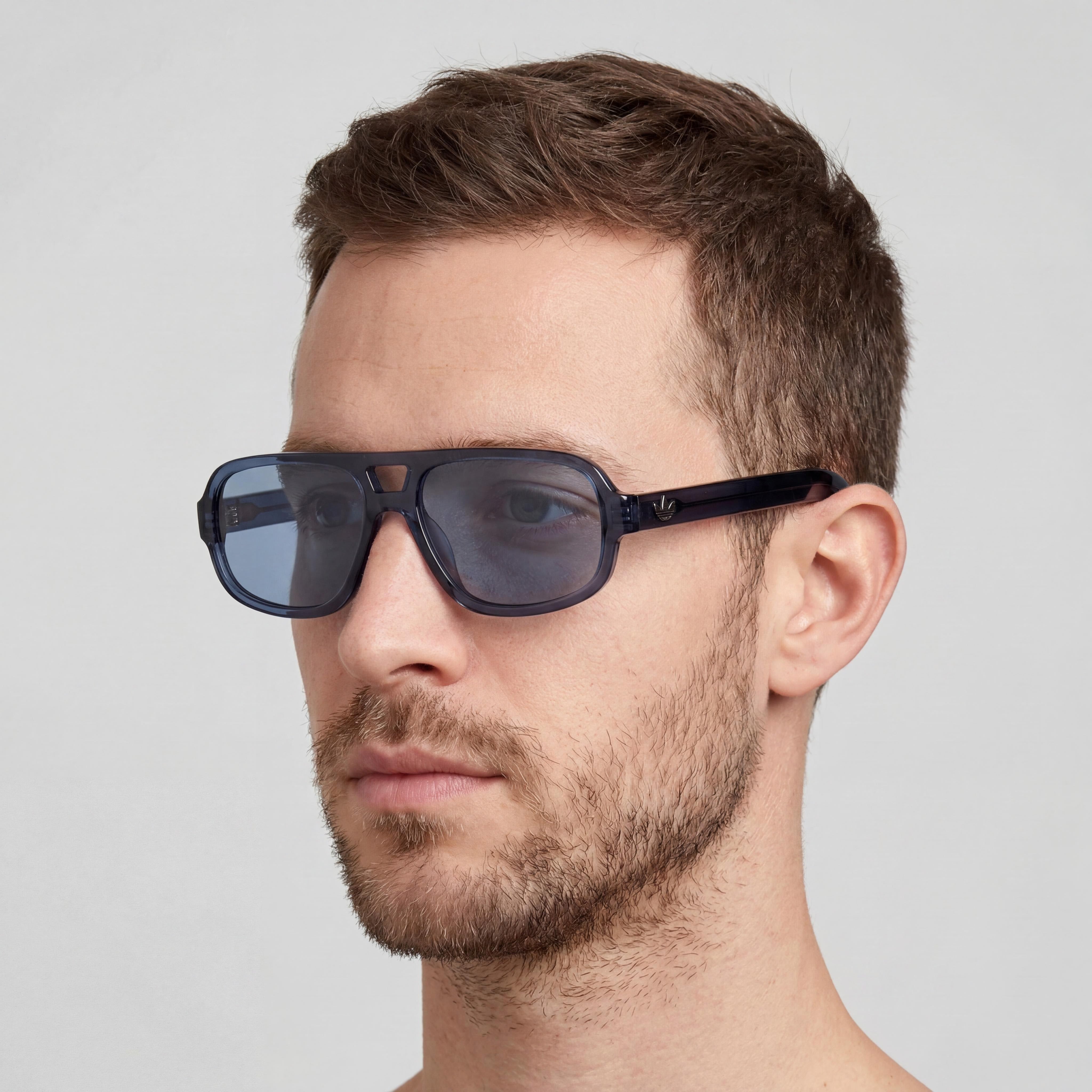 adidas Originals Or0134 Men's Blue Plastic Frame UV 400 Polycarbonate Non-Polarized Eyewear 55mm, Photo 5