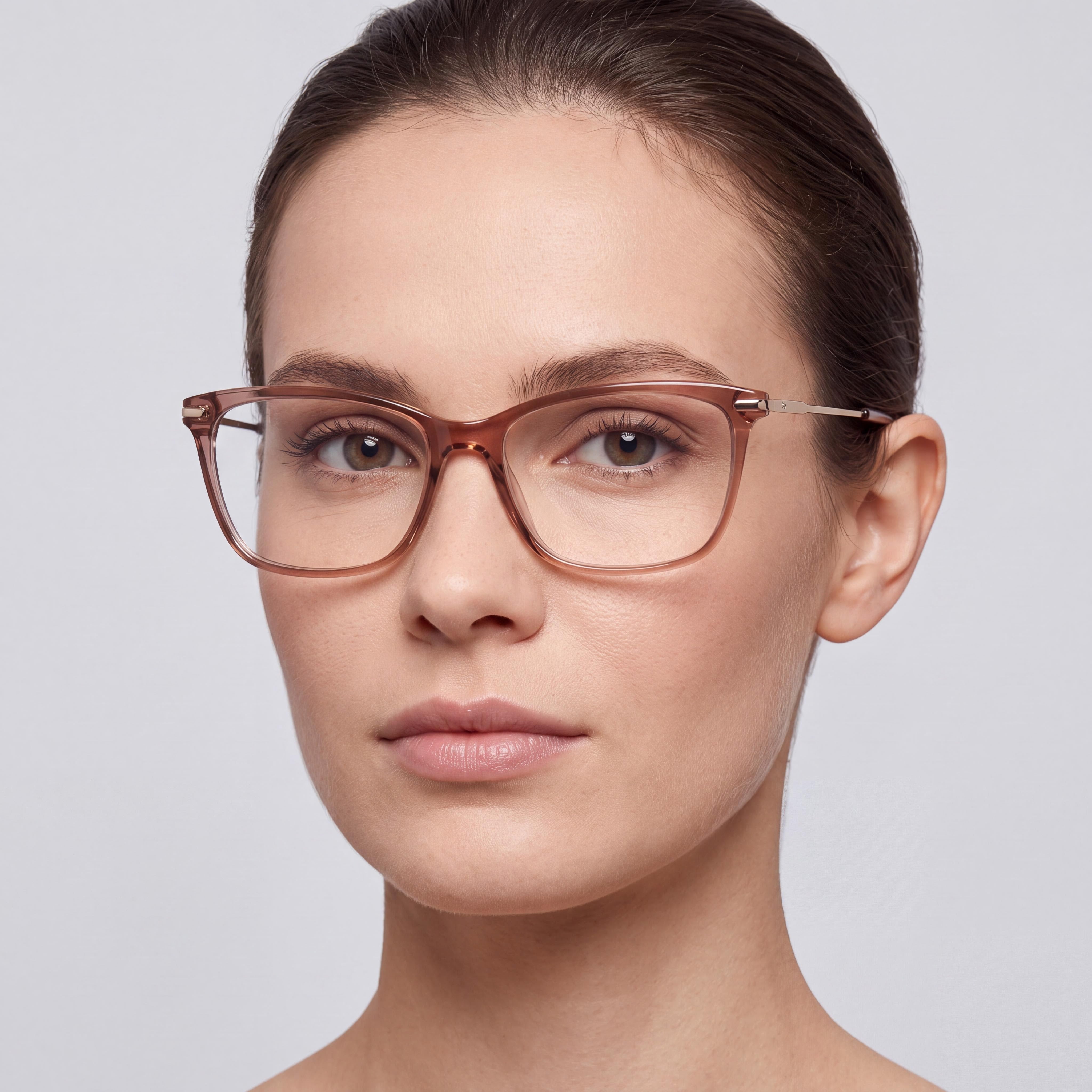 Skechers SE2200 Moderno Rectangular Full Rim Plastic Optical Eyeglasses for Women in Shiny Beige 54mm, Photo 5