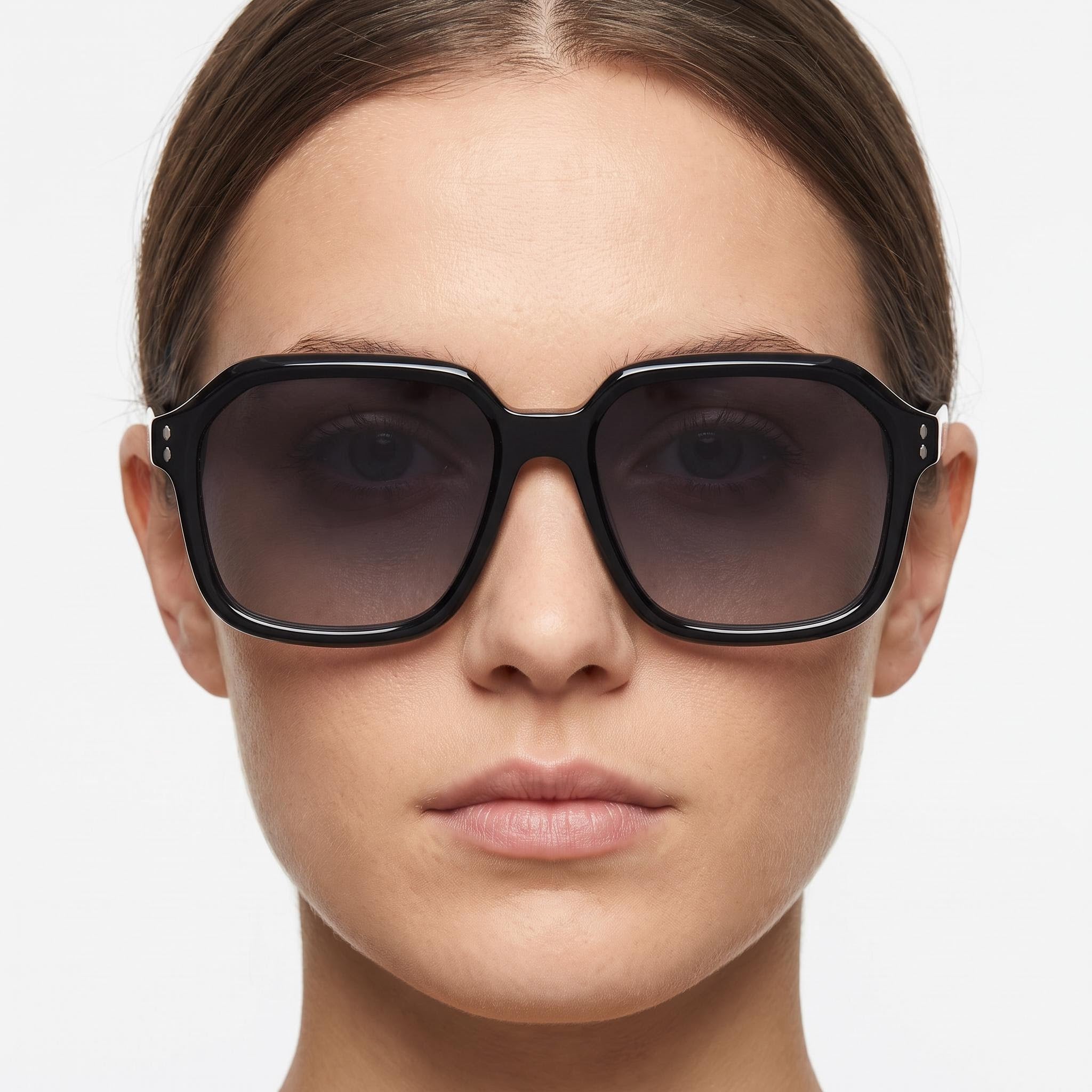 Gafas de sol Isabel Marant de mujer finas y elegantes de acetato negro con protección UV 56-16-145, Photo 4