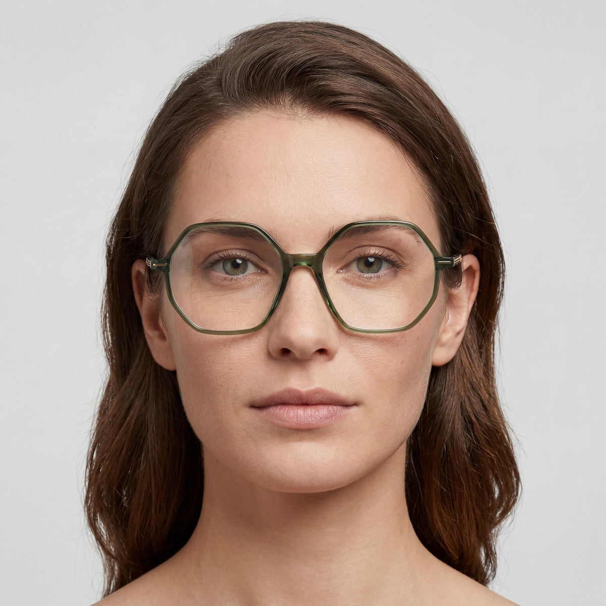 Hugo Boss Boss 1528 Green Square Eyeglasses for Women, Magnesium 54mm, Photo 4