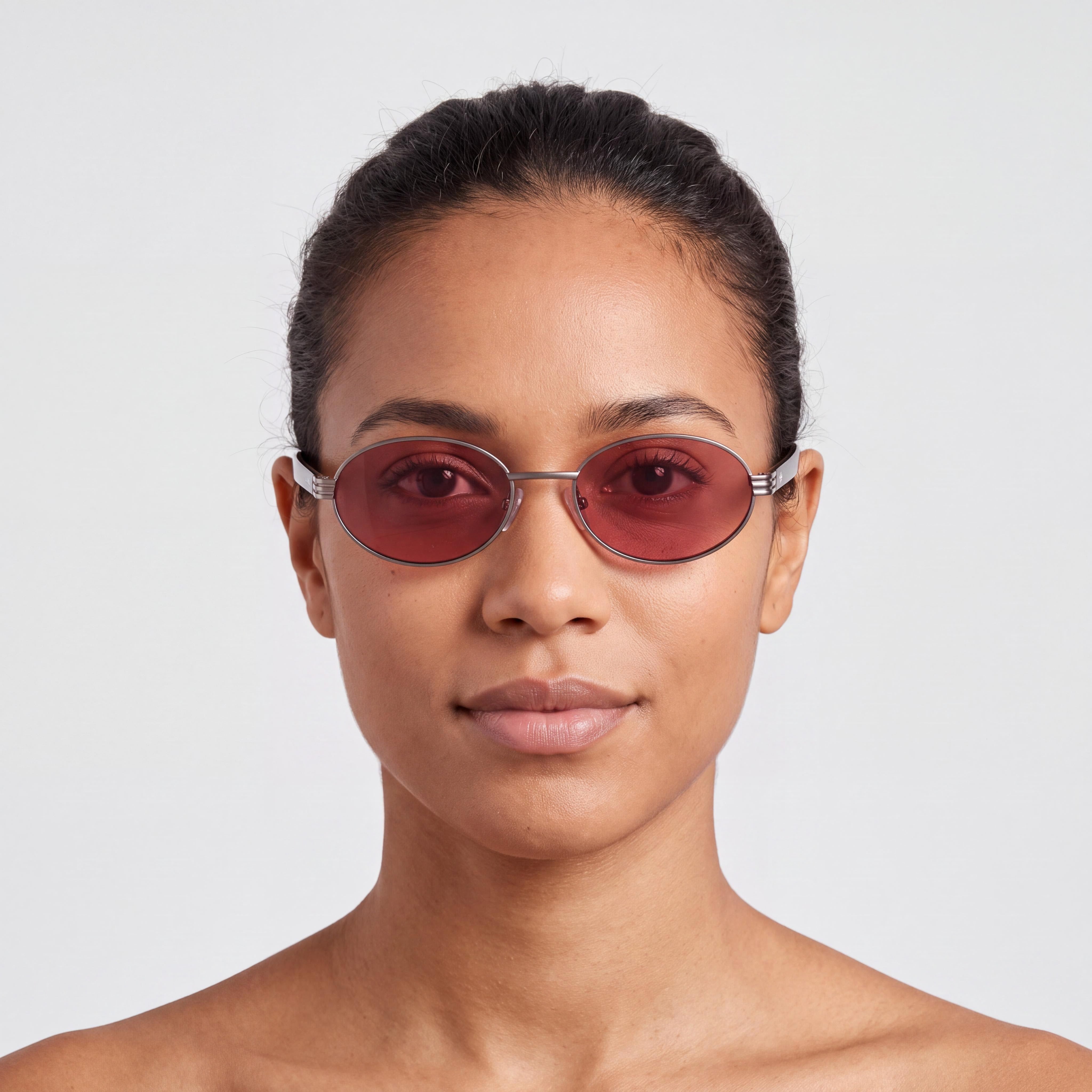 Gafas de sol unisex adidas Originals Casual de metal con lentes burdeos, rutenio claro mate, UV 400, 54 mm, Photo 5