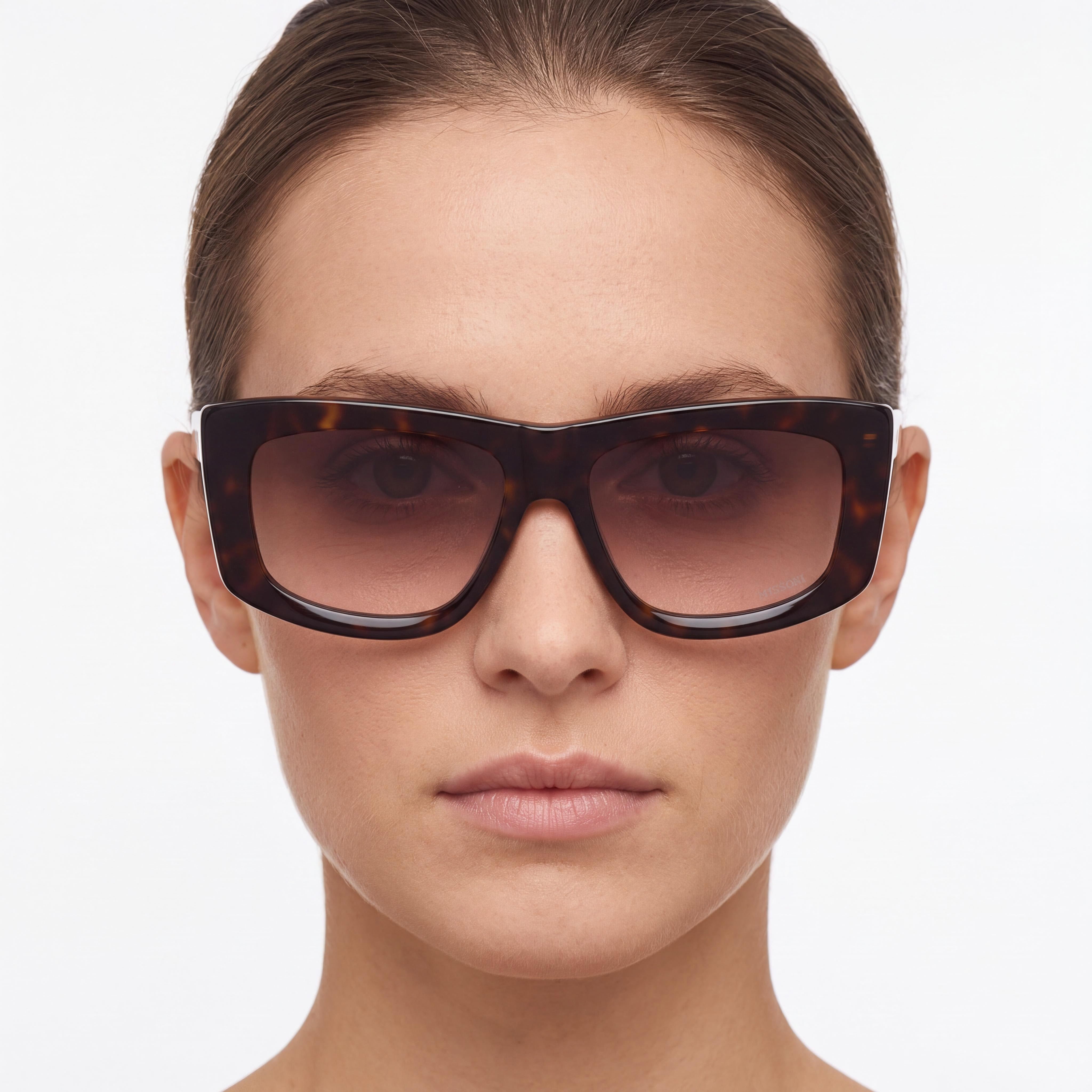 M Missoni Classic Women's Brown Horn Red/Brown Gradient Acetate UV Protection Non-Polarized Sunglasses 56mm, Photo 5