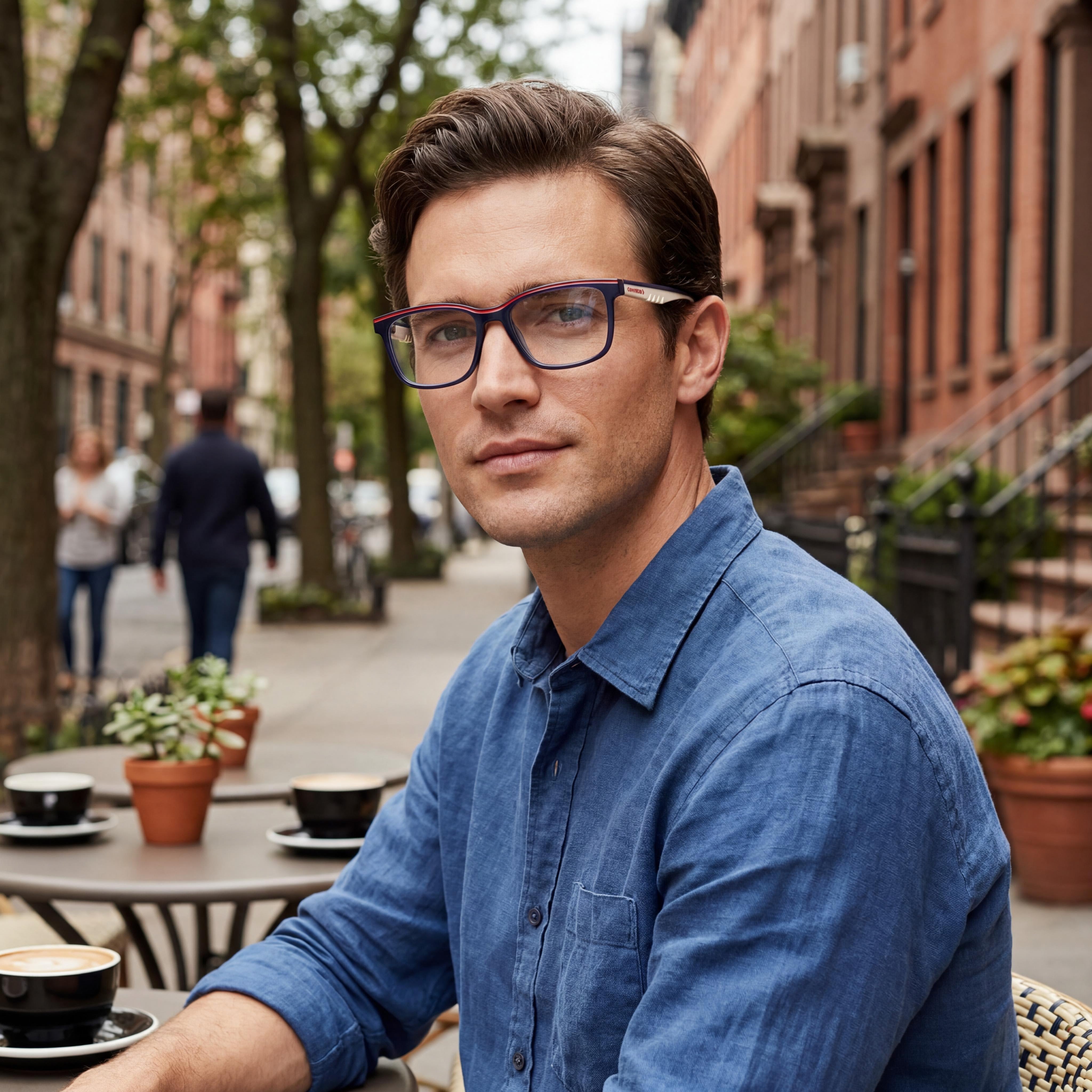 CONVERSE Casual Men's Ophthalmic Eyeglasses, Crystal Obsidian Frame with Transparent Plastic Lenses 52mm, Photo 5