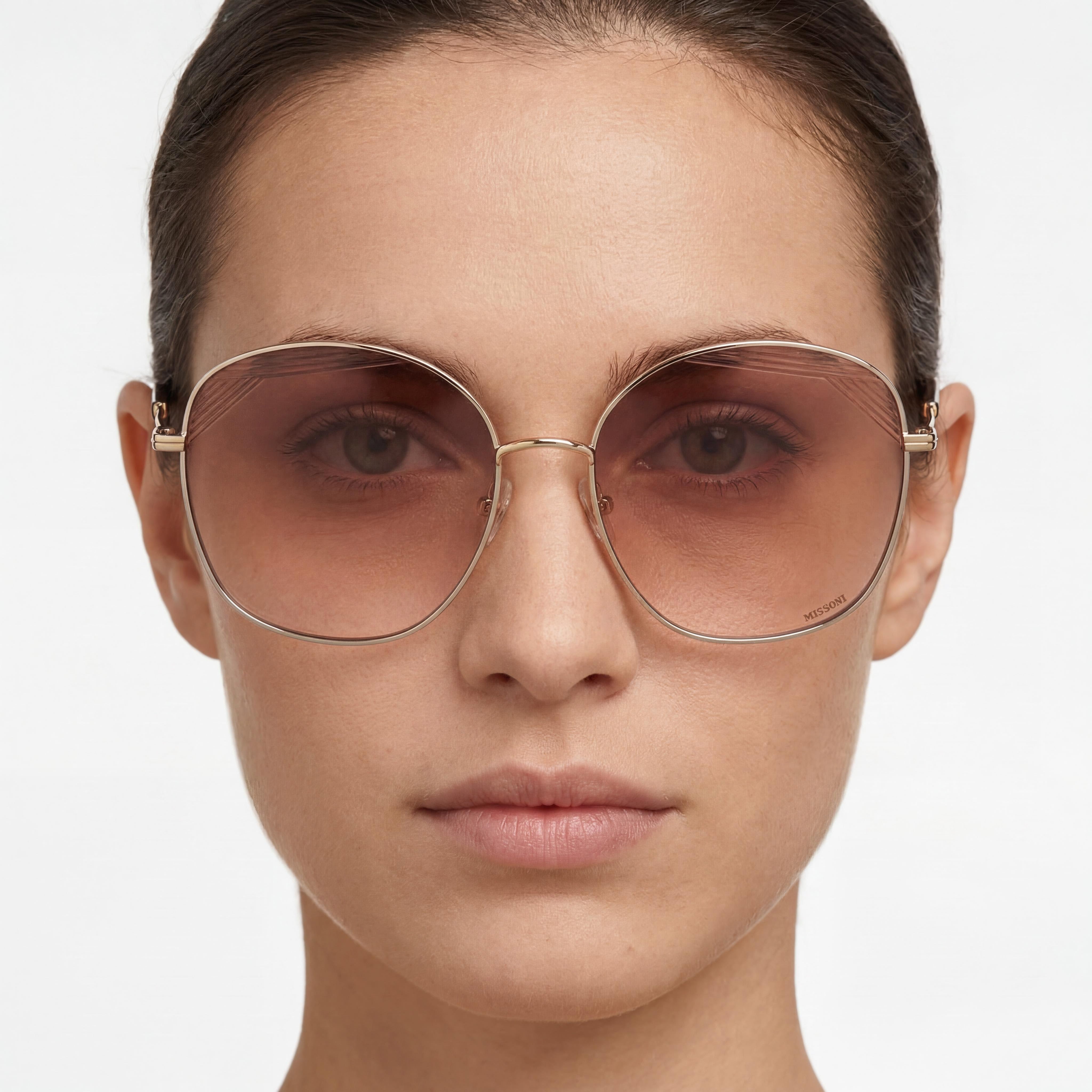Missoni Spillo Women's Round Eyewear, Stainless Steel Frame & Lenses, Pallad Gold (Lens 7mm), Photo 4