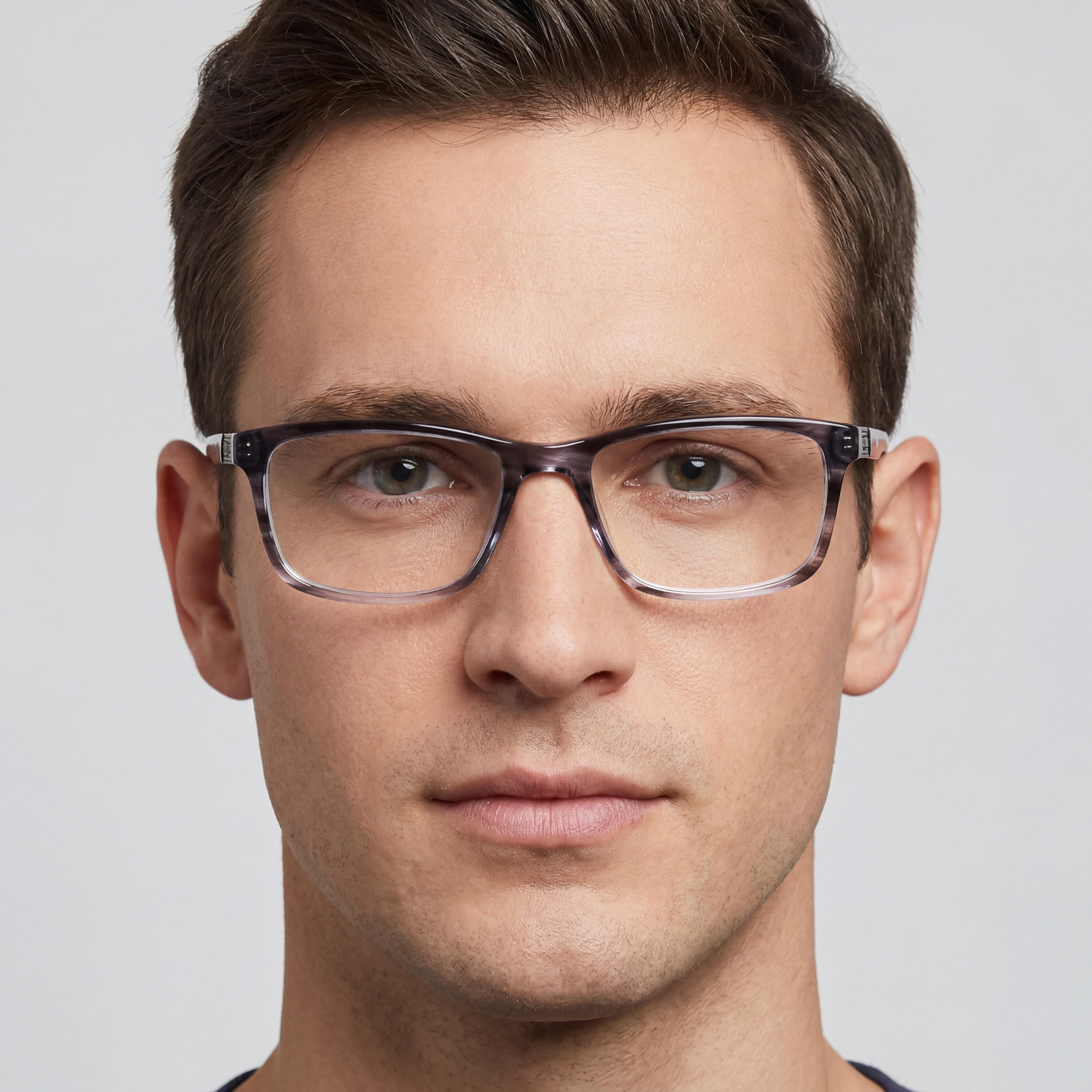 Gafas Nautica N8177 para hombre con montura de metal en color cuerno gris oscuro y lentes transparentes de 53 mm, Photo 4