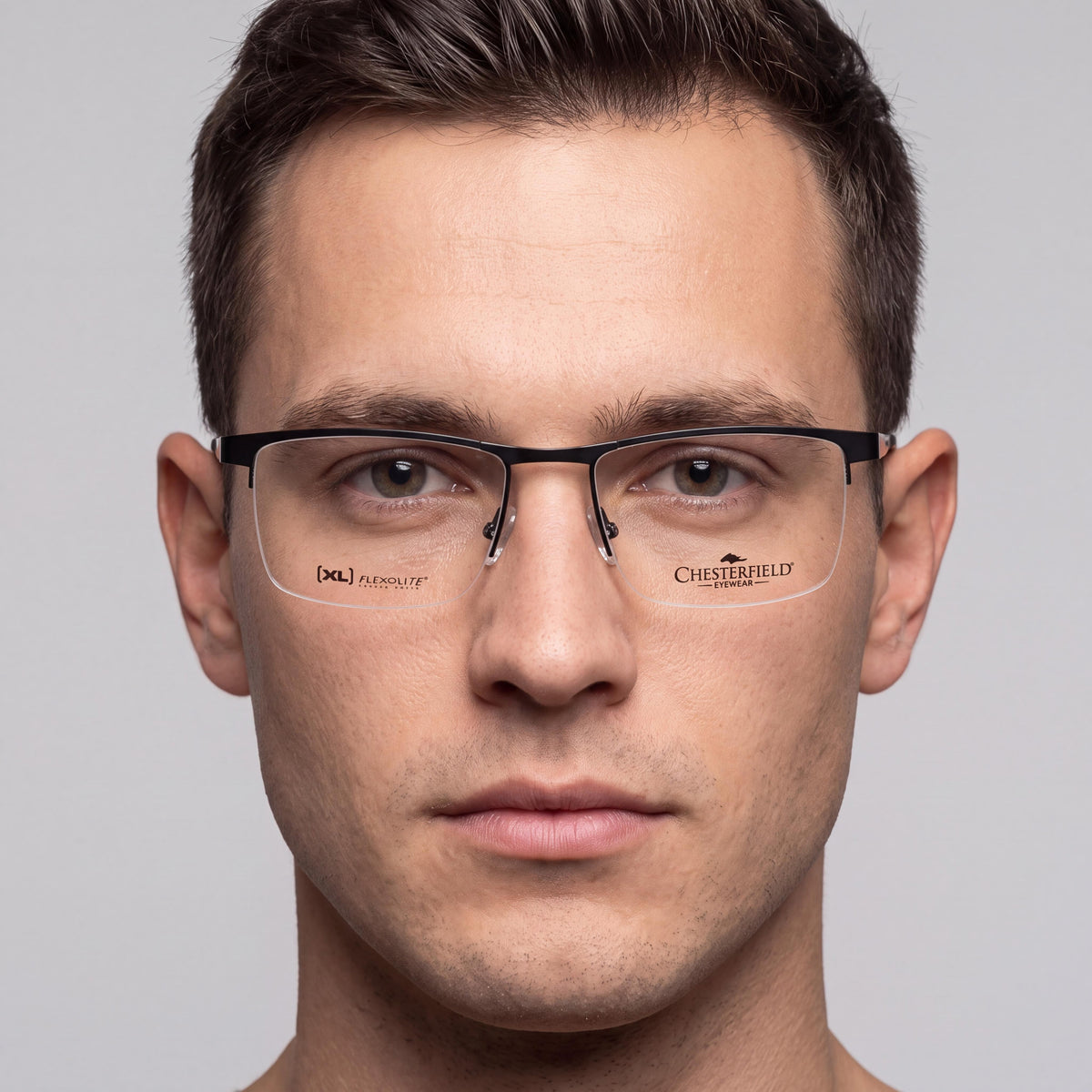 Chesterfield 113xl Men's Black Metal Frame Clear Lens Eyewear, 55mm Lens, 19mm Bridge, 150mm Temple, Photo 4