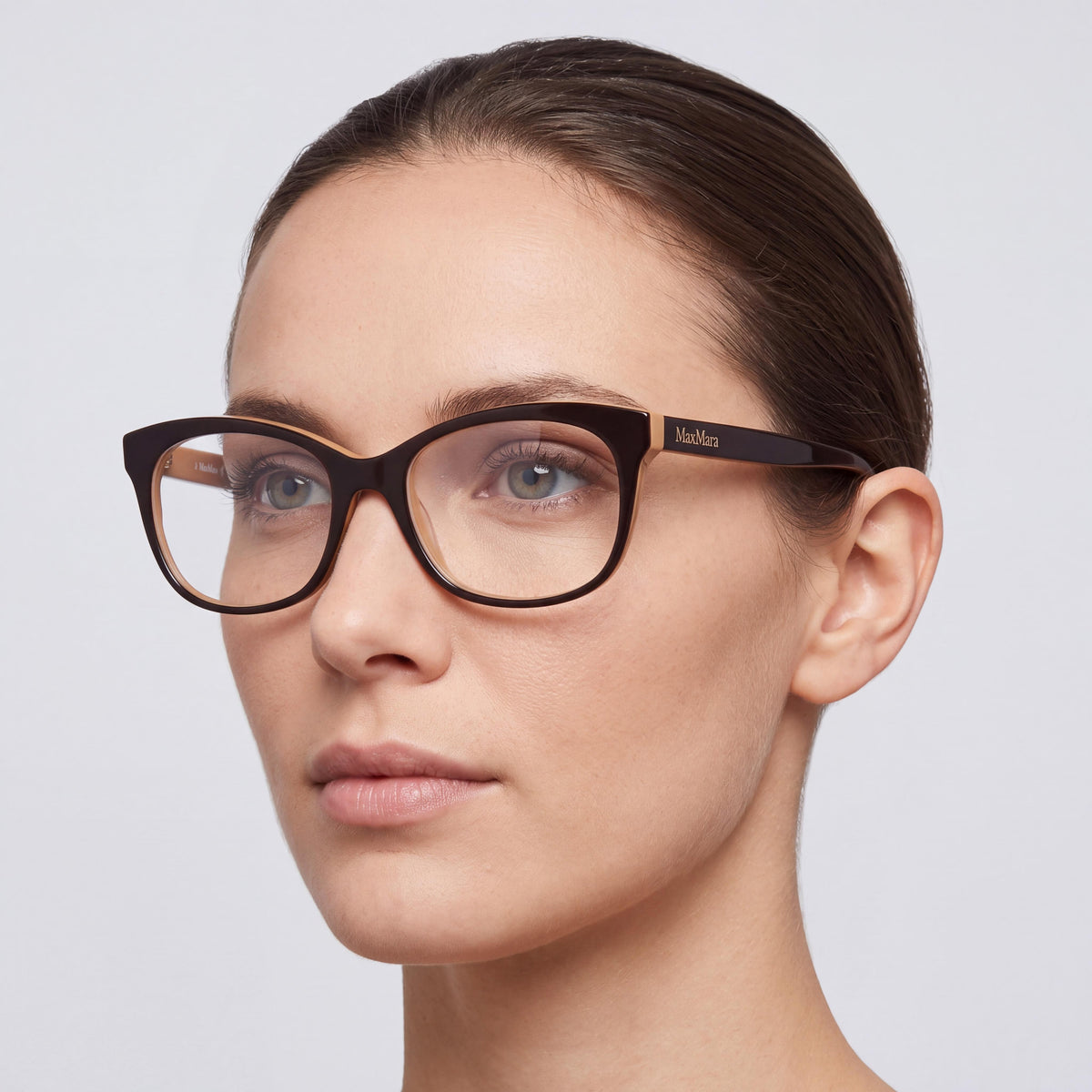MaxMara Mm5094 Women's Dark Brown Acetate Frame Polycarbonate Lens Sunglasses, 52mm Lens Width, Photo 4