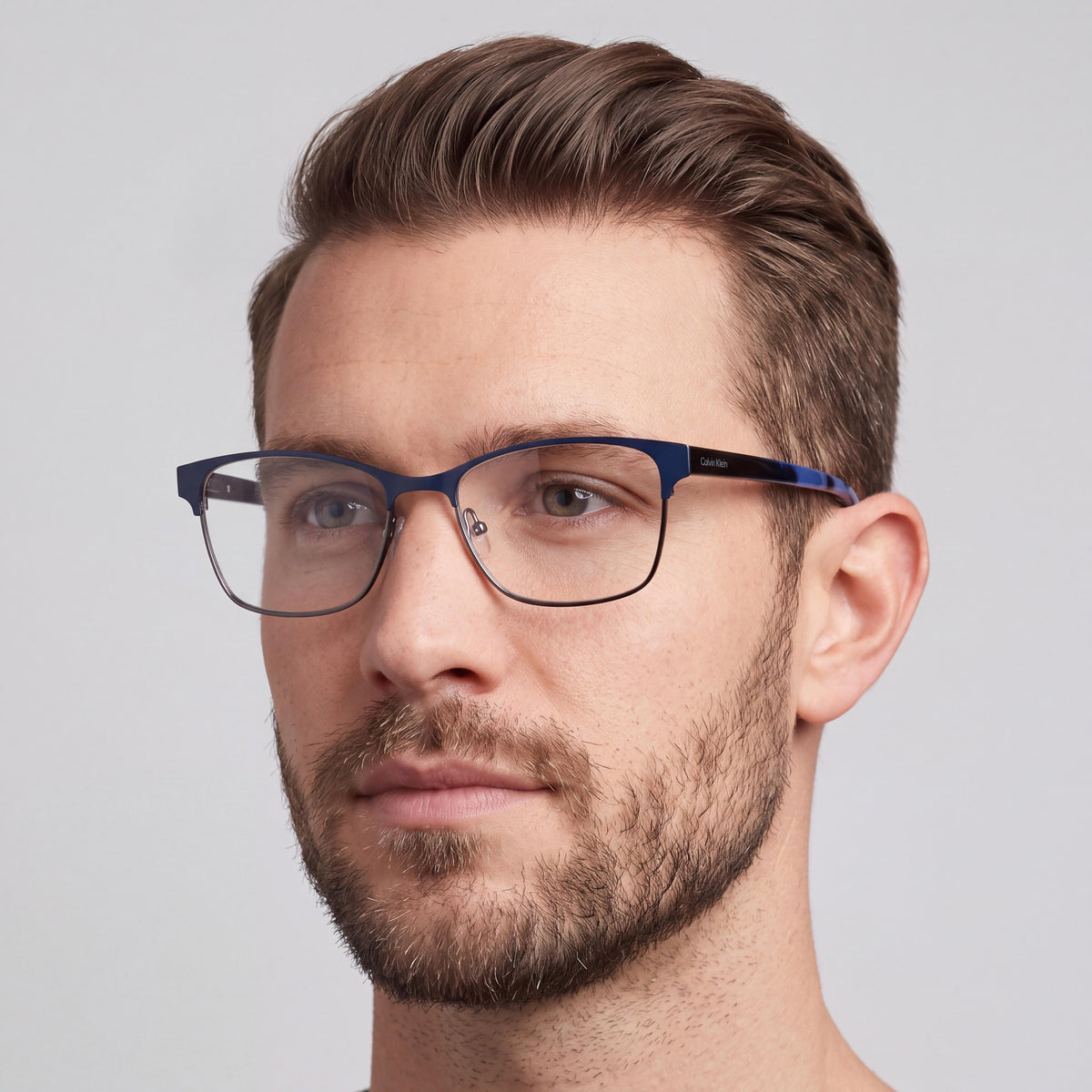Calvin Klein Ck23107 Unisex Blue Metal Frame Eyewear with Polycarbonate Lenses, 52mm Lens Width, Photo 4