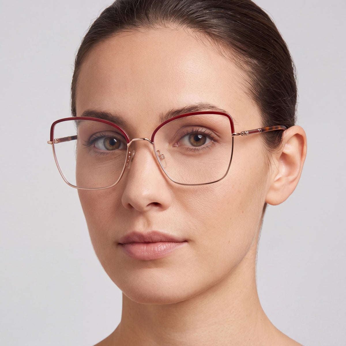 Carolina Herrera 0234 Women's Classic Style Red Gold Havana Metal Frame Eyeglasses 56mm Lens Width, Photo 4