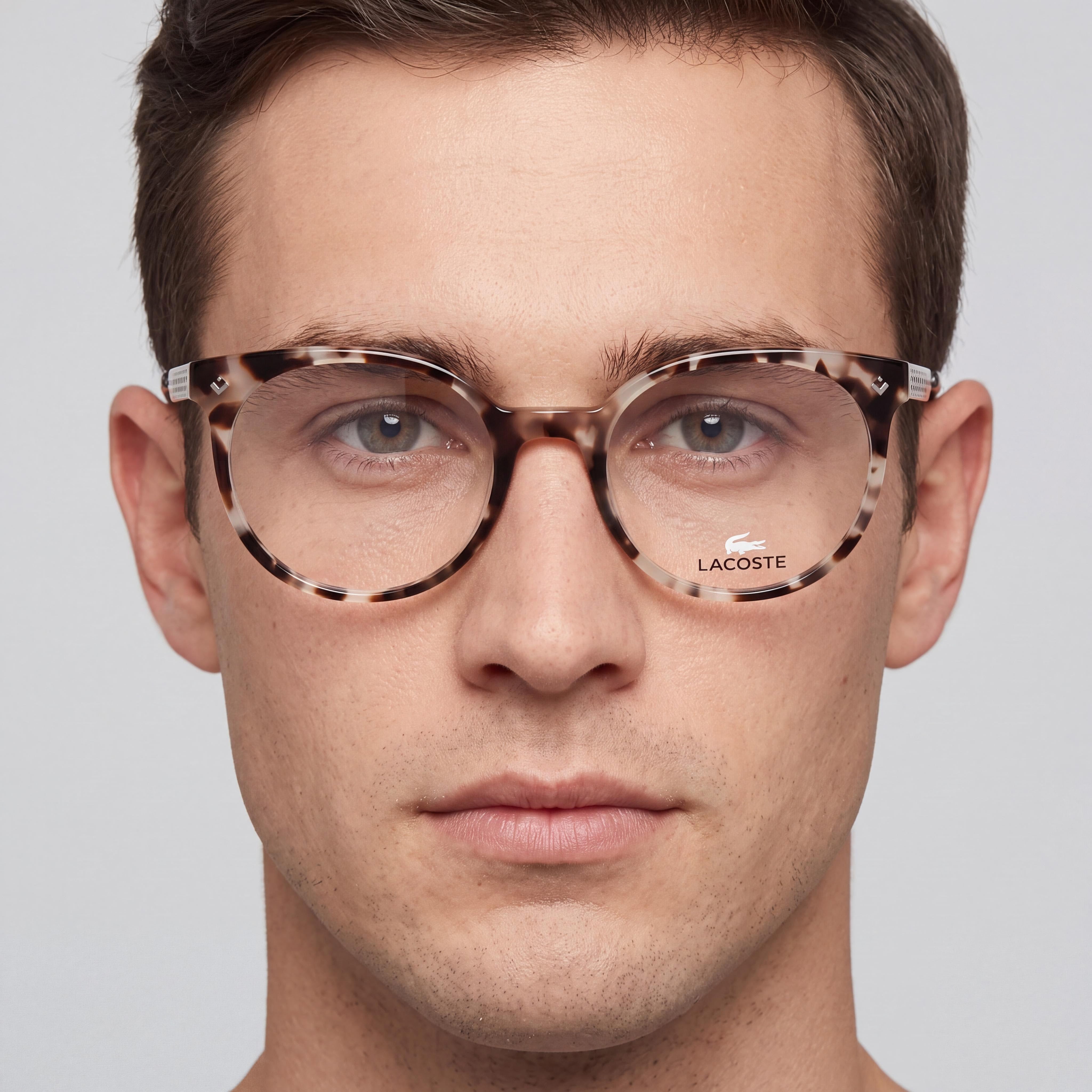 Gafas Lacoste L2806 para hombre con montura metálica Rose Havana, detalladas con 50 mm de ancho de lente, 20 mm de ancho de puente y 140 mm de longitud de patilla, Photo 4