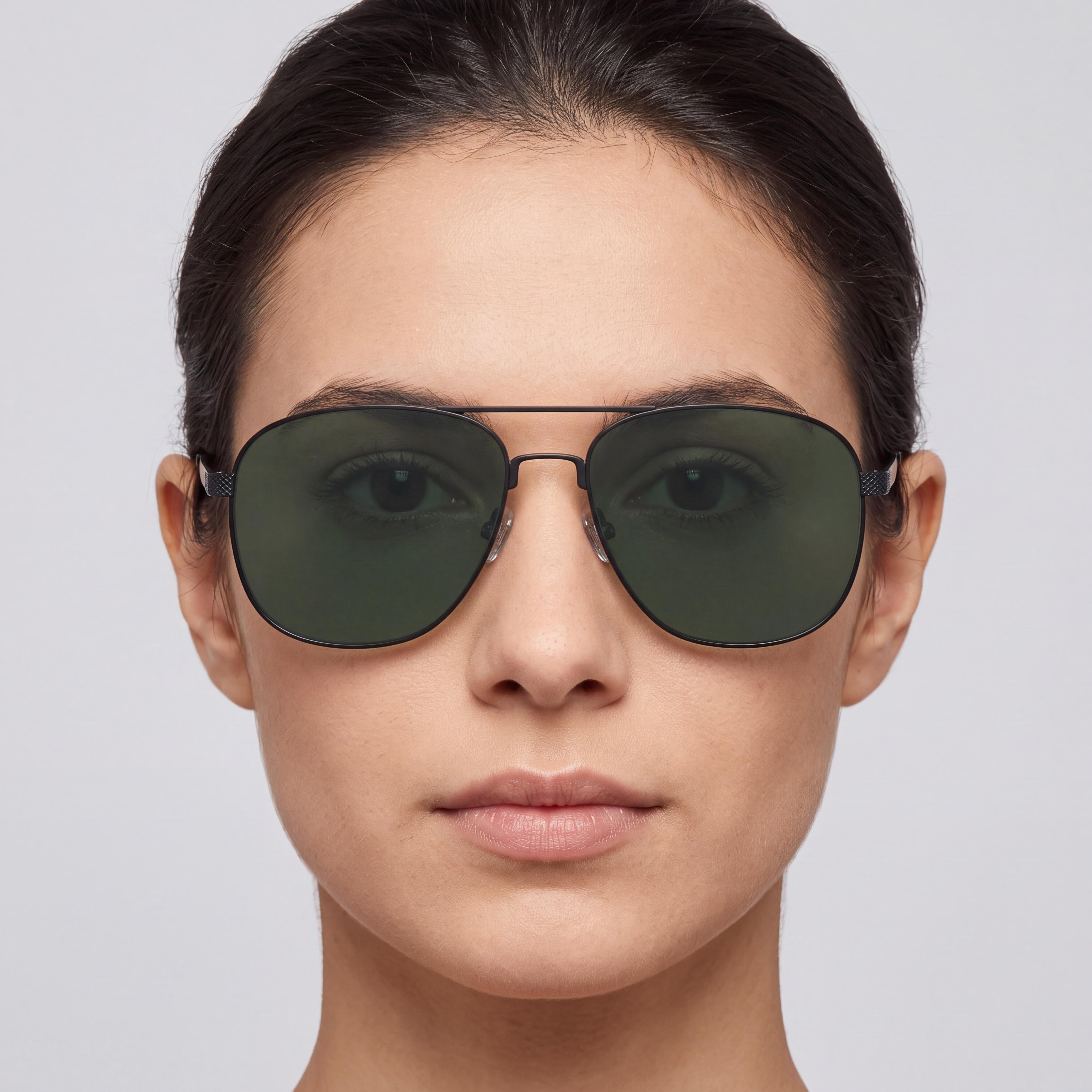 Fossil Fos 2143/G/S Women's Stainless Steel Matte Black Green Frame Green Lens UV 400 Sunglasses 60mm, Photo 5