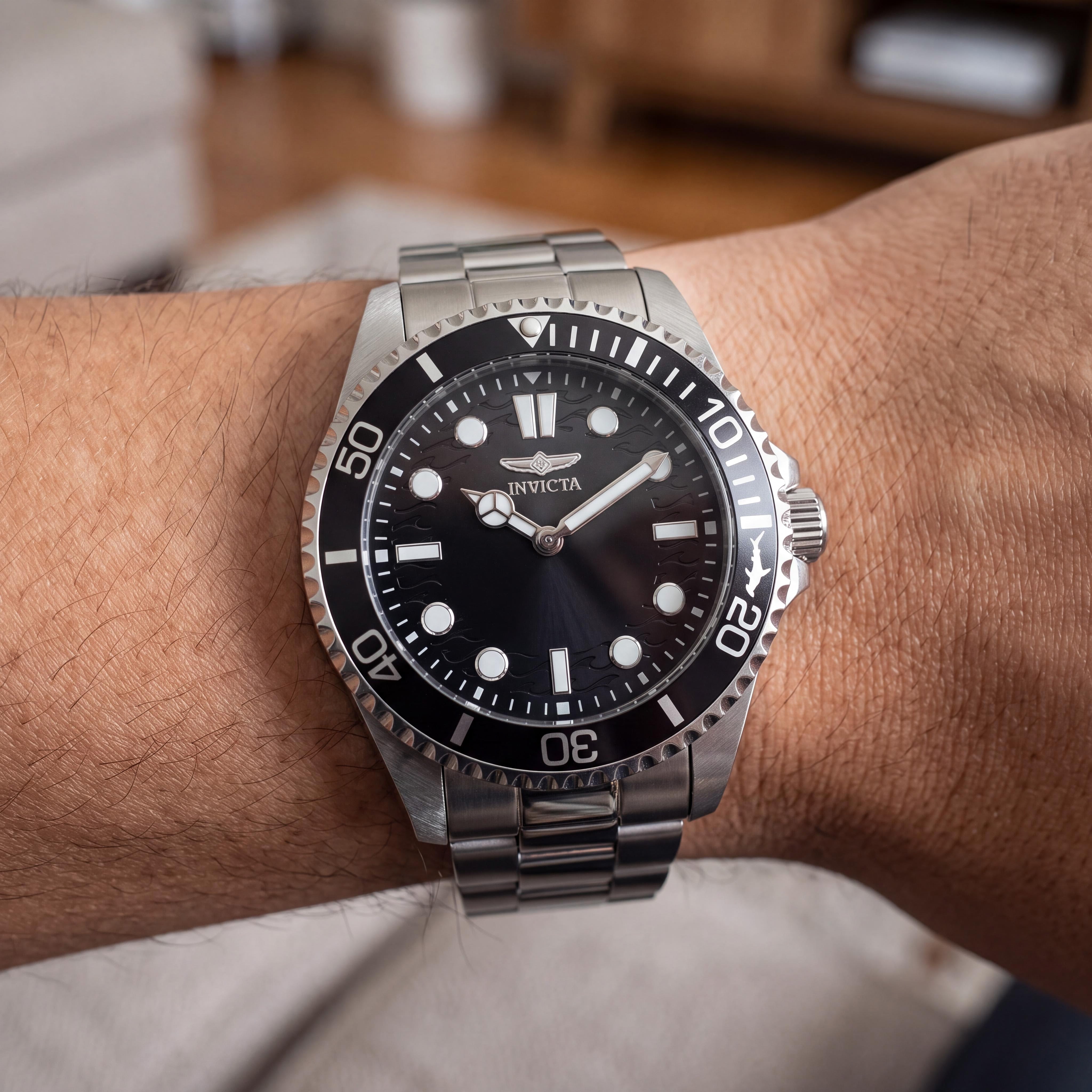 Reloj Invicta Pro Diver 49693 para hombre, de cuarzo, 43 mm, de acero inoxidable, con esfera negra, Photo 3