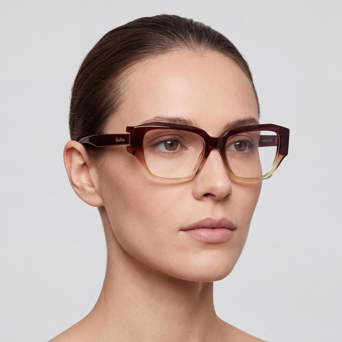 MaxMara Mm5182 Women's Light Brown Plastic Sunglasses with Dark Brown Lenses 52mm, Photo 4
