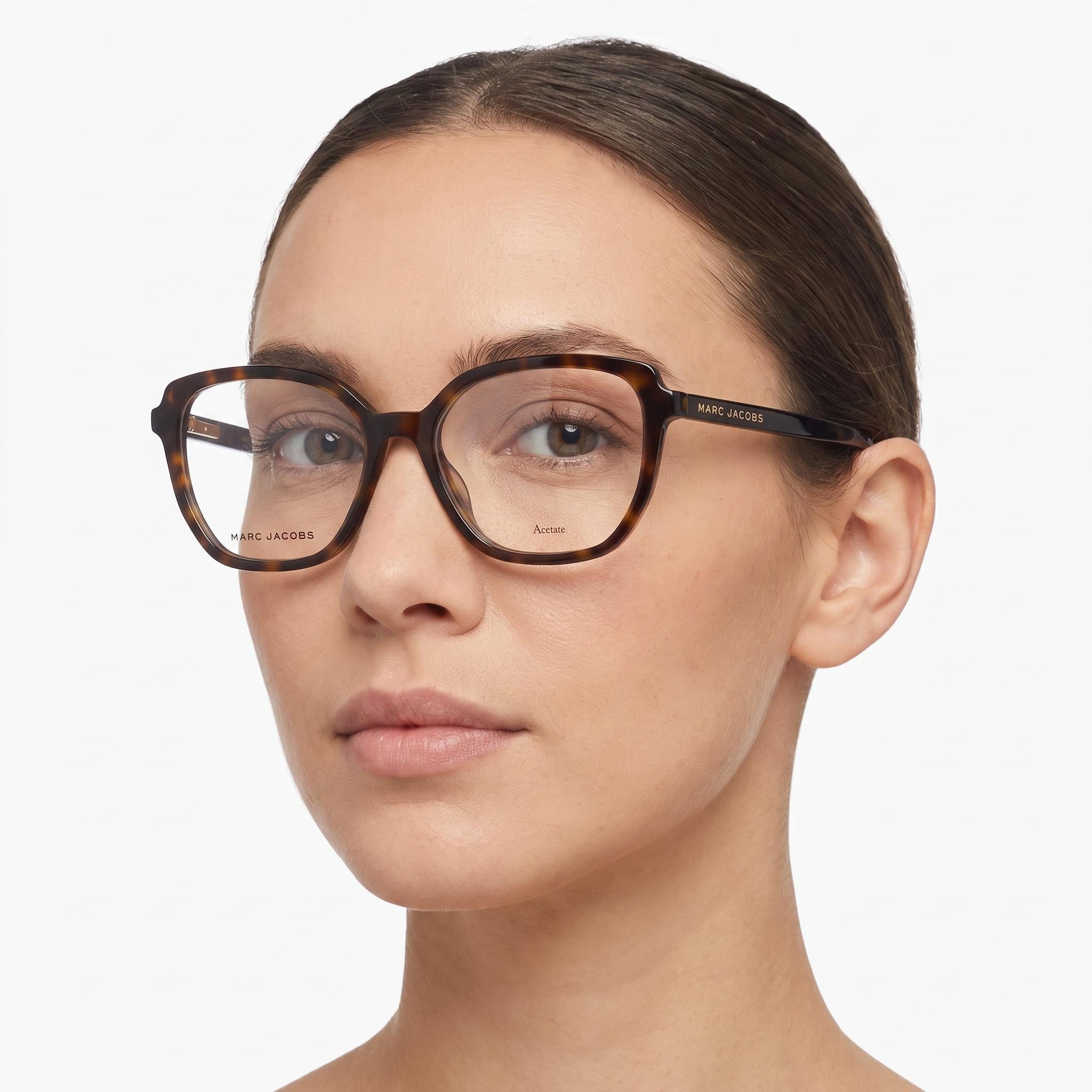 Marc Jacobs Marc 661 Women's Havana Plastic Frame Optical Eyeglasses with Polycarbonate Lenses 53mm Lens Width, Photo 3