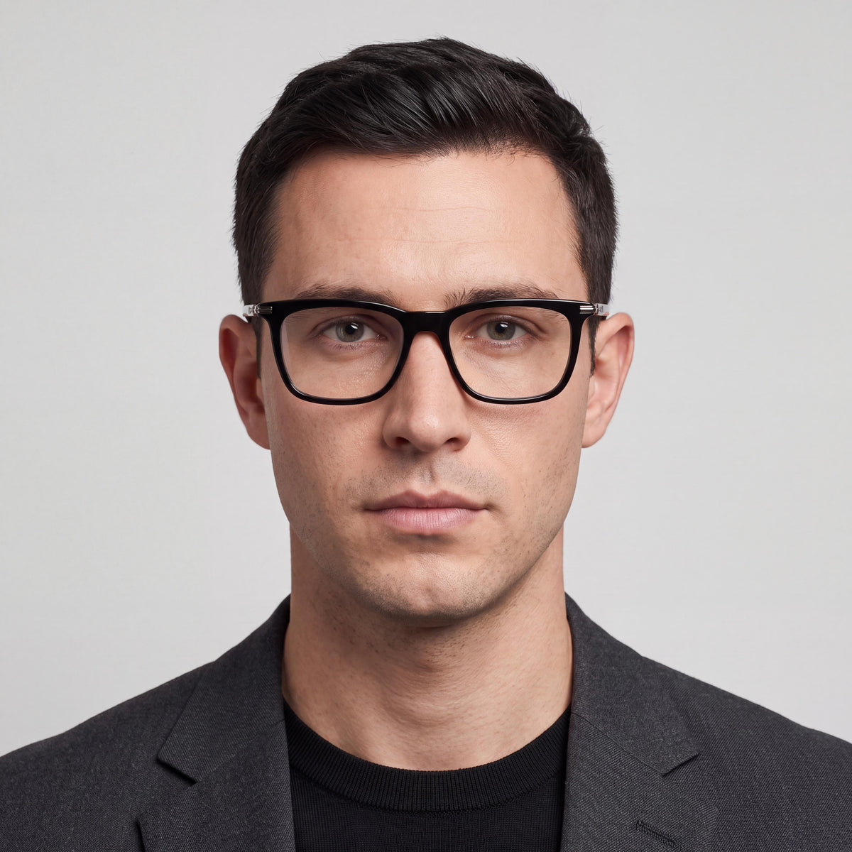 Gafas Ferragamo Casual para Hombre, Acetato Negro, No Polarizadas, 56mm, Photo 4