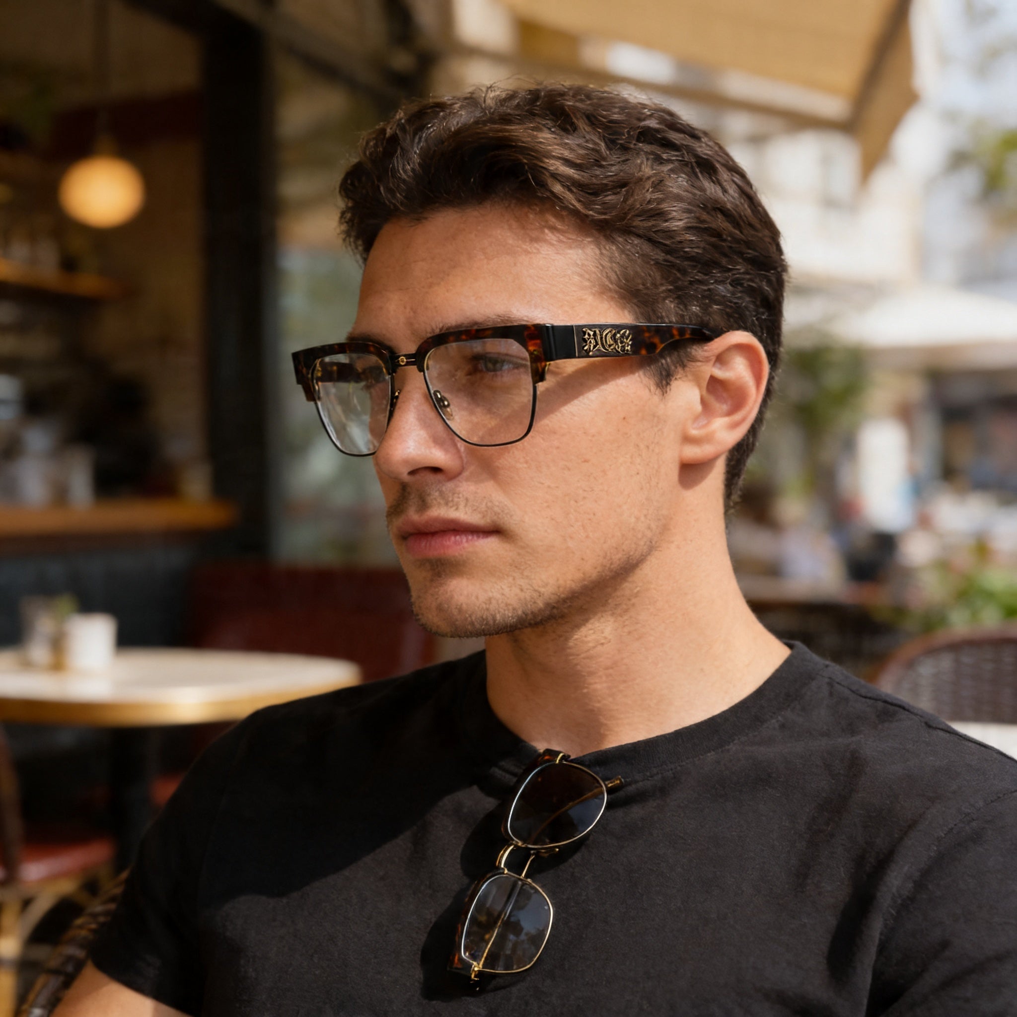 Gafas Ópticas Philipp Plein Vpp113m para Hombre, Negro Mate con Lentes Plásticas y un Ancho de Lente de 53mm, Photo 5