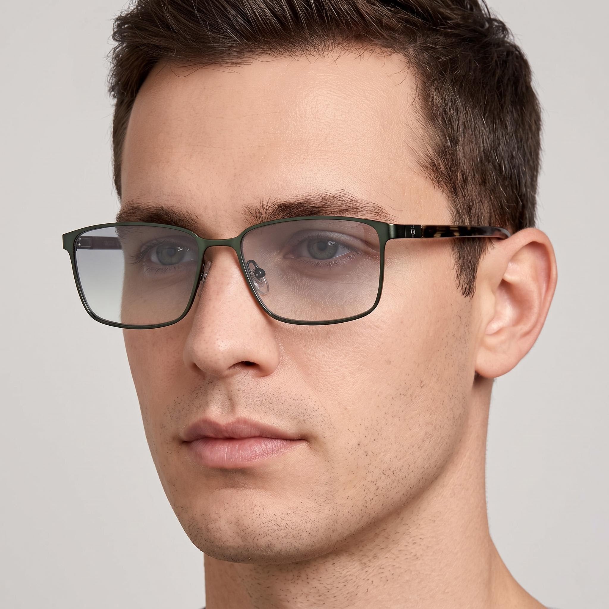 GUESS Gu50244 Unisex Metal Frame Eyewear featuring Matte & Shiny Dark Green Finish, 55-16-145mm Size, Photo 5