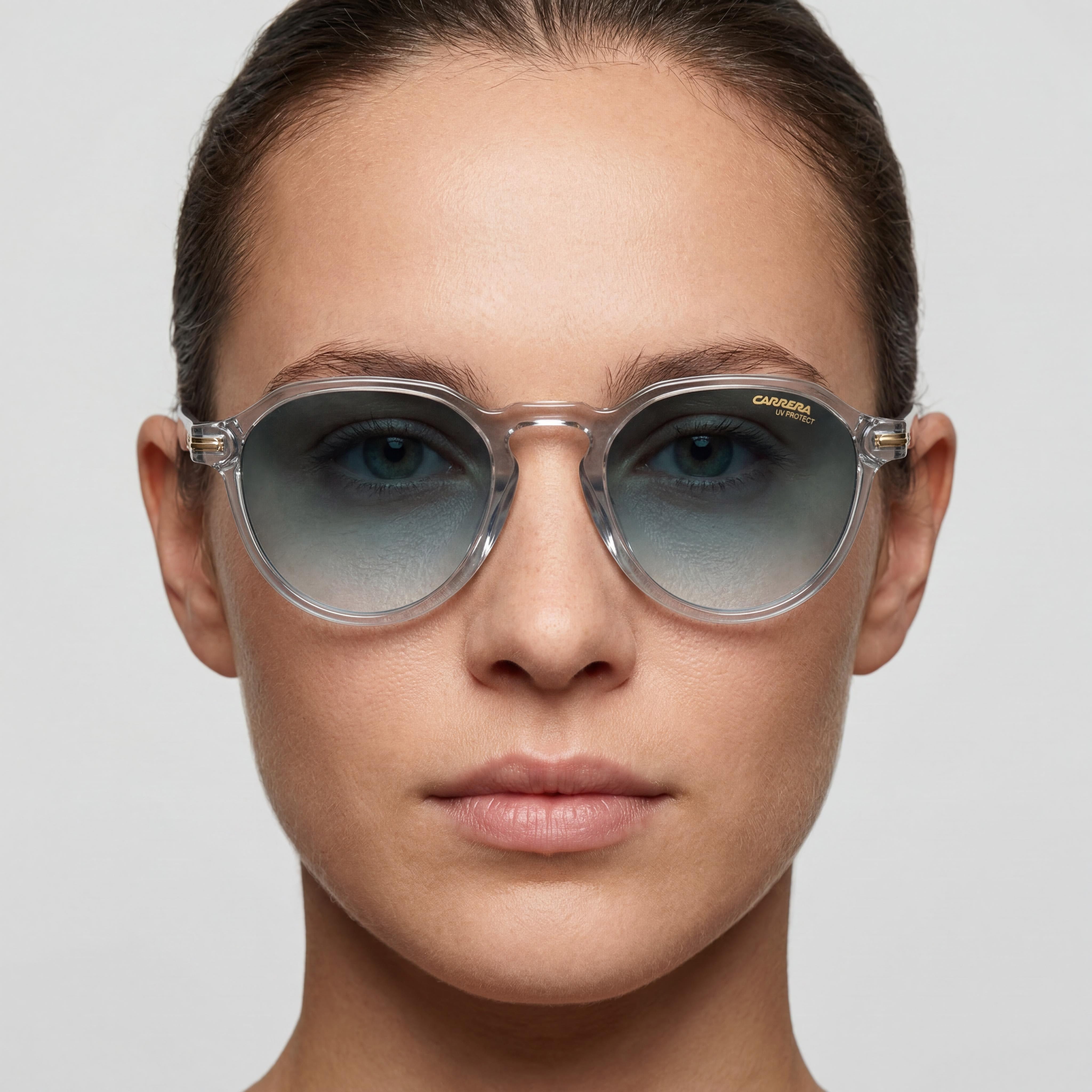 Gafas de sol unisex Carrera 314/S con montura de acetato, color beige azul oscuro y lentes azul oscuro, protección UV de 50 mm., Photo 5