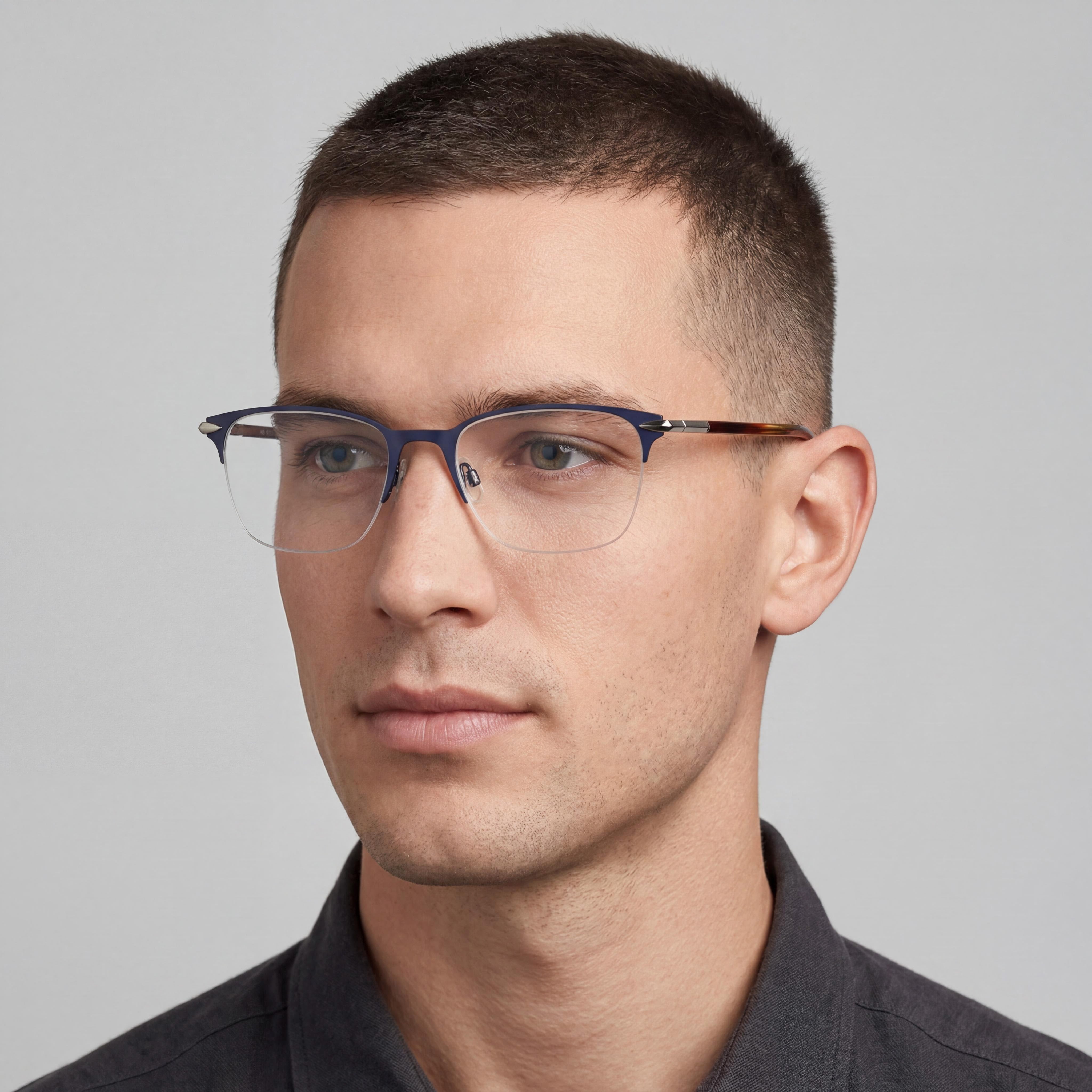 rag & bone RNB7029 Men's Matte Dark Ruthenium Metal Prescription Eyeglasses, Size 53mm, Photo 5