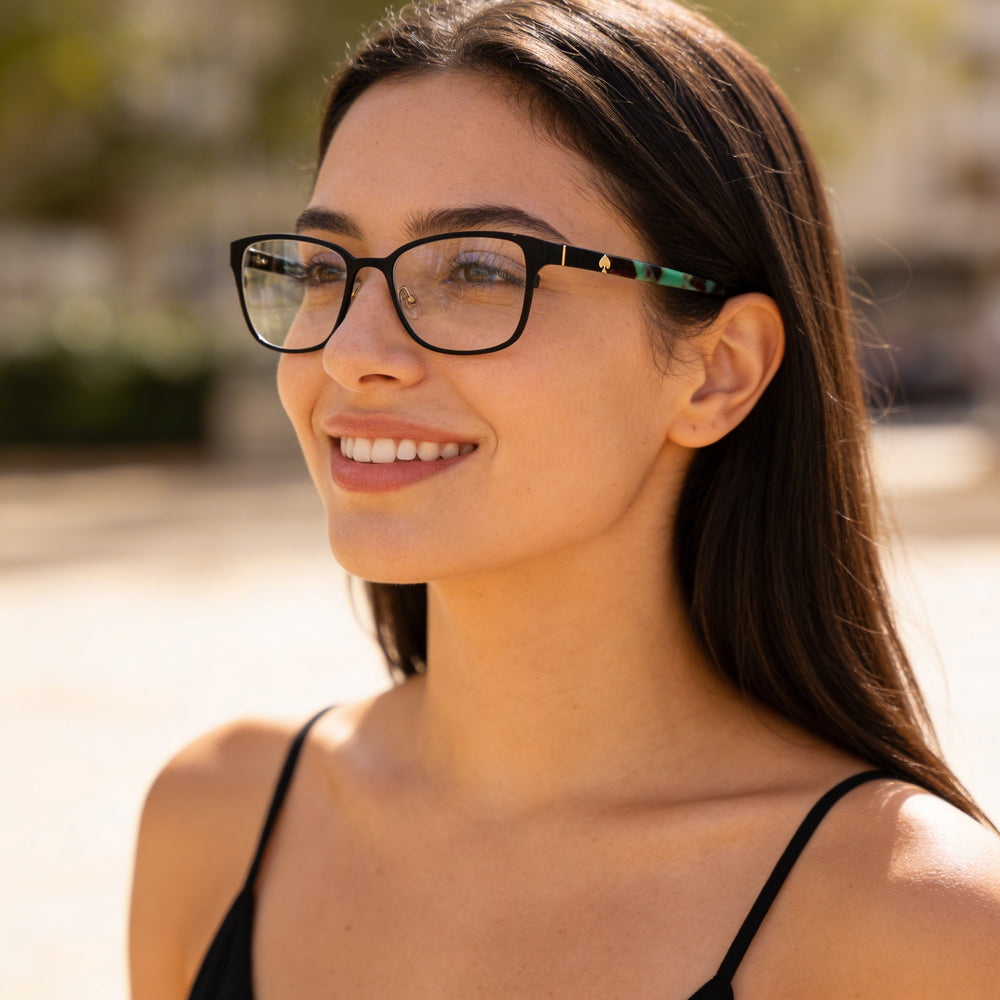 kate spade new york Women's Ninette Metal Frame Rectangular Eyeglasses Matte Black 51-17-135mm