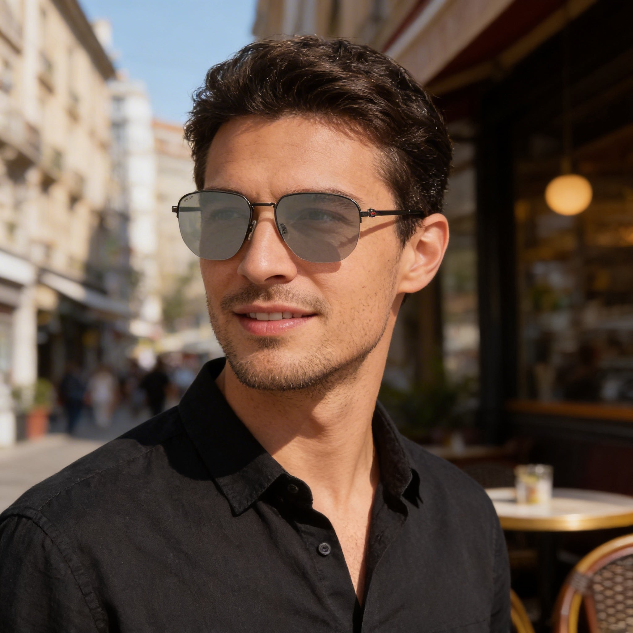 Hugo Boss Men's Boss 1538/F/Sk Acetate Non-Polarized UV Protection Sunglasses, Matte Dark Ruthenium Silver, 57mm, Photo 4