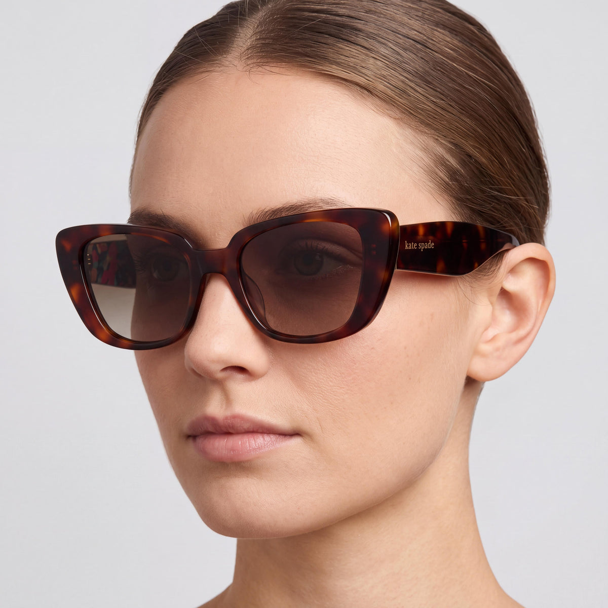 Gafas de sol rectangulares de acetato ligero Fabia/S Havana Brown de 51 mm para mujer de kate spade new york con 100 % protección UV, Photo 5