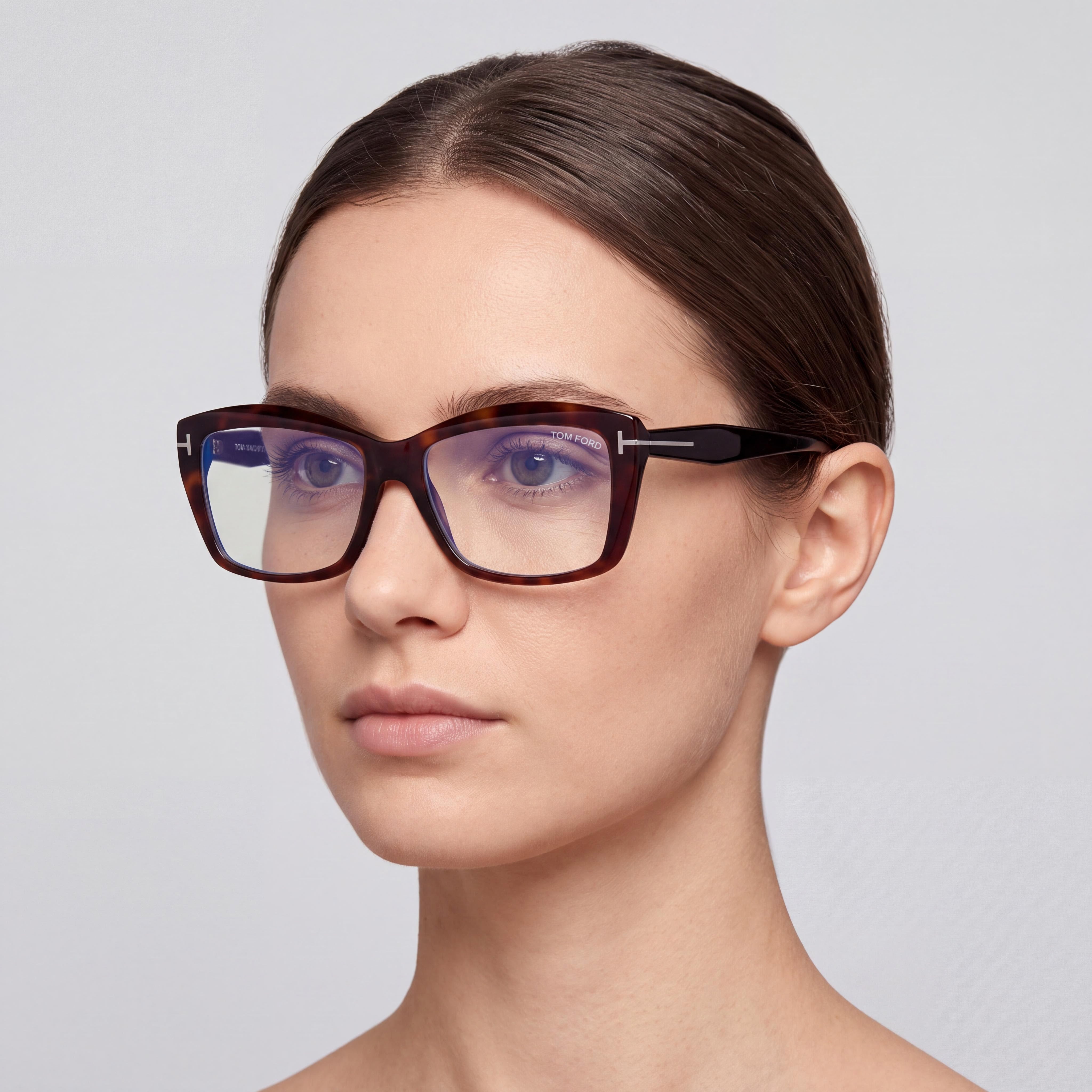 Women's Marcolin Ft6065-b Dark Havana Blue Filter Plastic Non- Eyeglasses 55-16-140, Photo 4