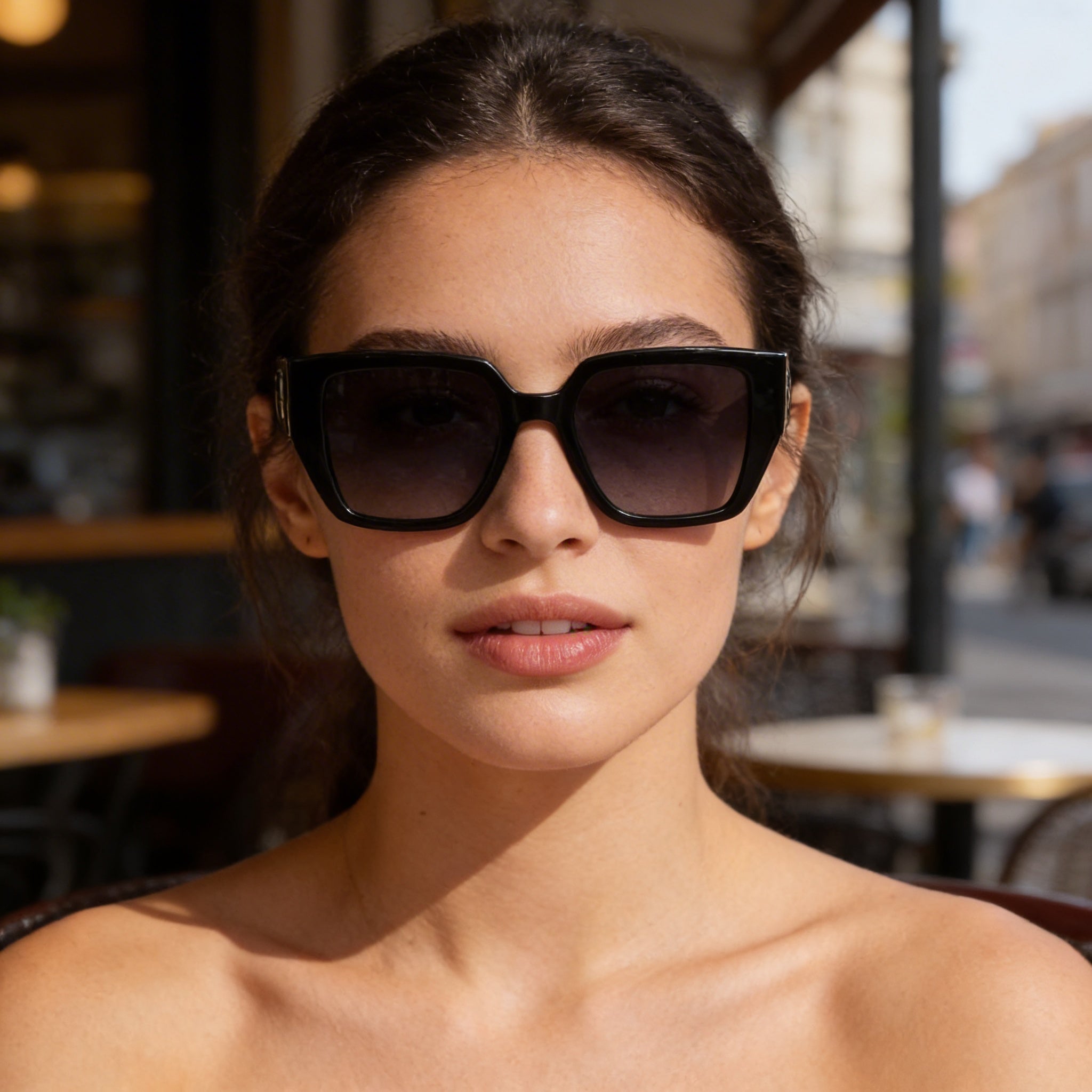 Karl Lagerfeld Classic Women's Black Plastic Frame 100% UV Protected Lenses 52mm Lens Width Sunglasses, Photo 5