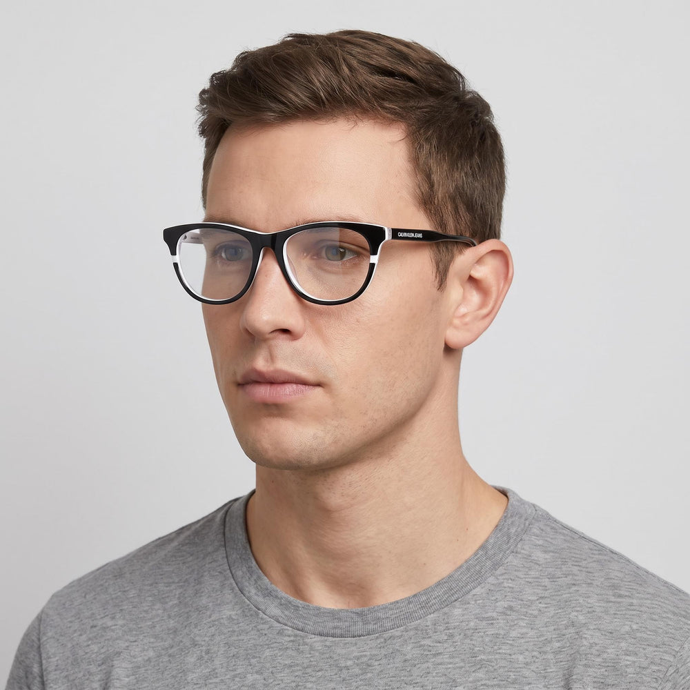 Calvin Klein Ckj20641 Men's Eyewear featuring a Black White Metal Frame with Lenses 53mm