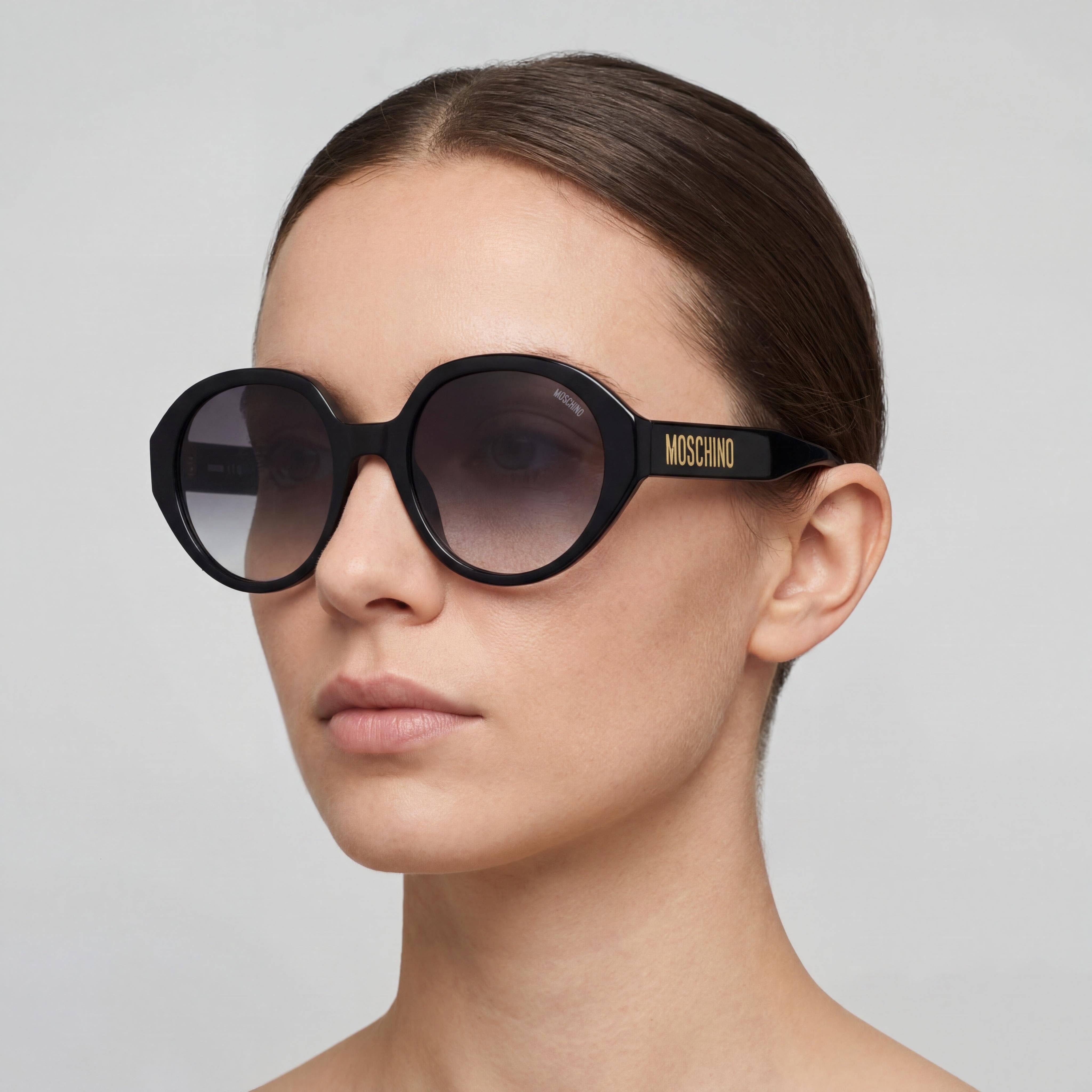 Moschino Mos126/S Women's Black Acetate Frame Non-Polarized Gradient Dark Grey Shaded Sunglasses 53-22-140, Photo 4