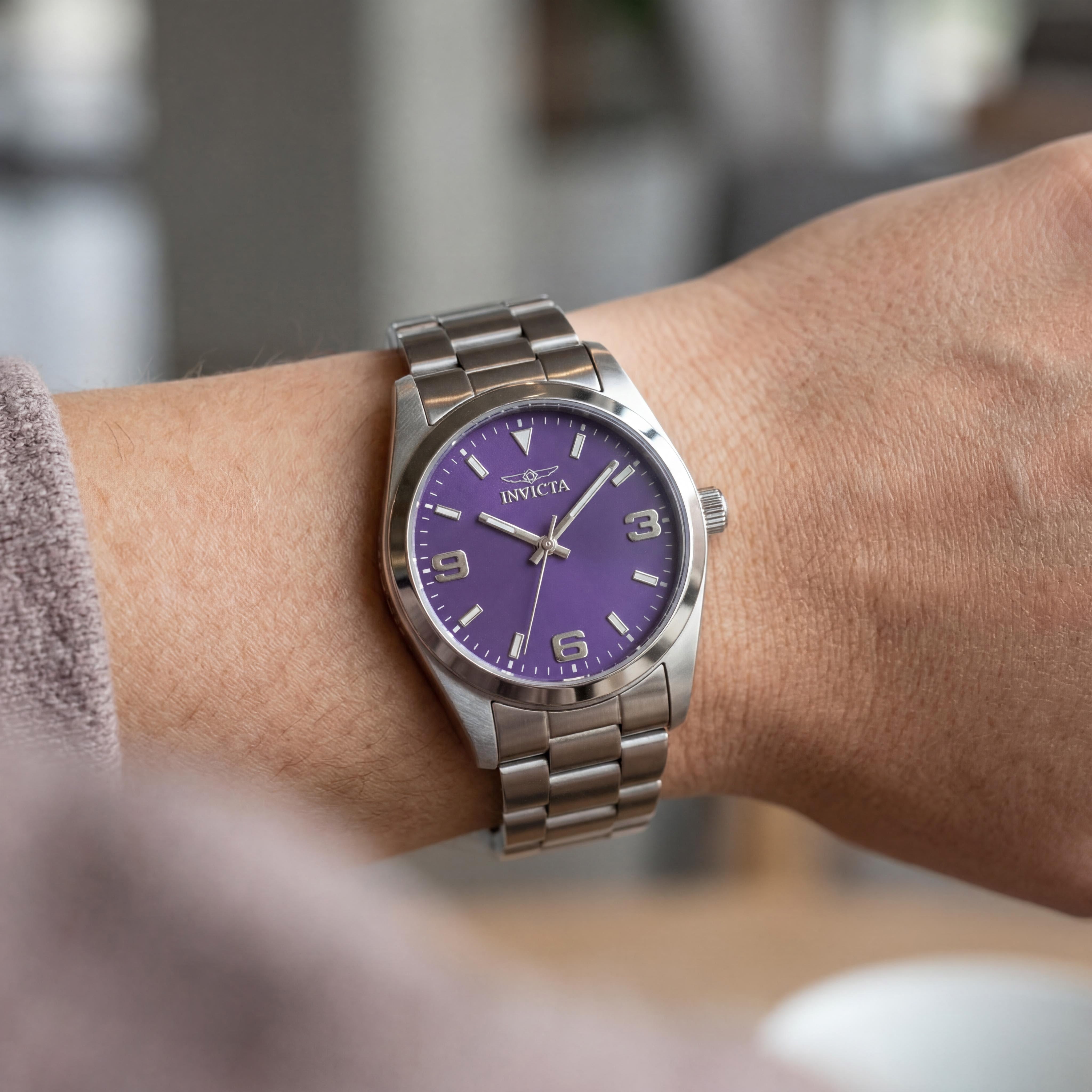 Invicta Celestial 69187 Women's Stainless Steel Quartz Bracelet Watch with Purple Dial 28mm, Photo 4