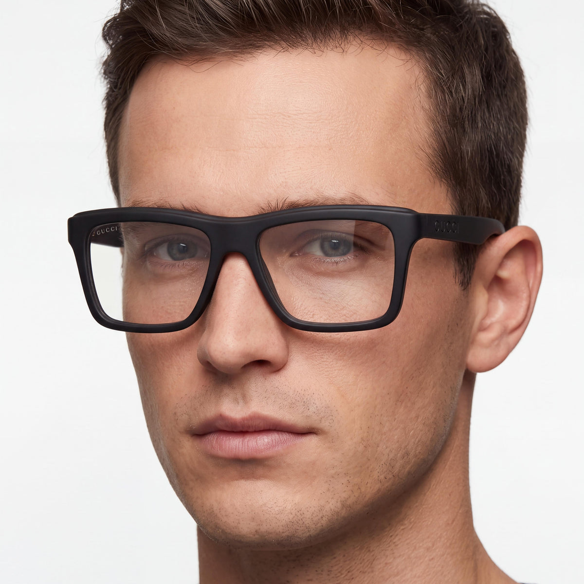 Gucci Classic Men's Acetate Eyewear Frames featuring Black Finish and Multicolor Lenses, 55mm Lens Width, Photo 3
