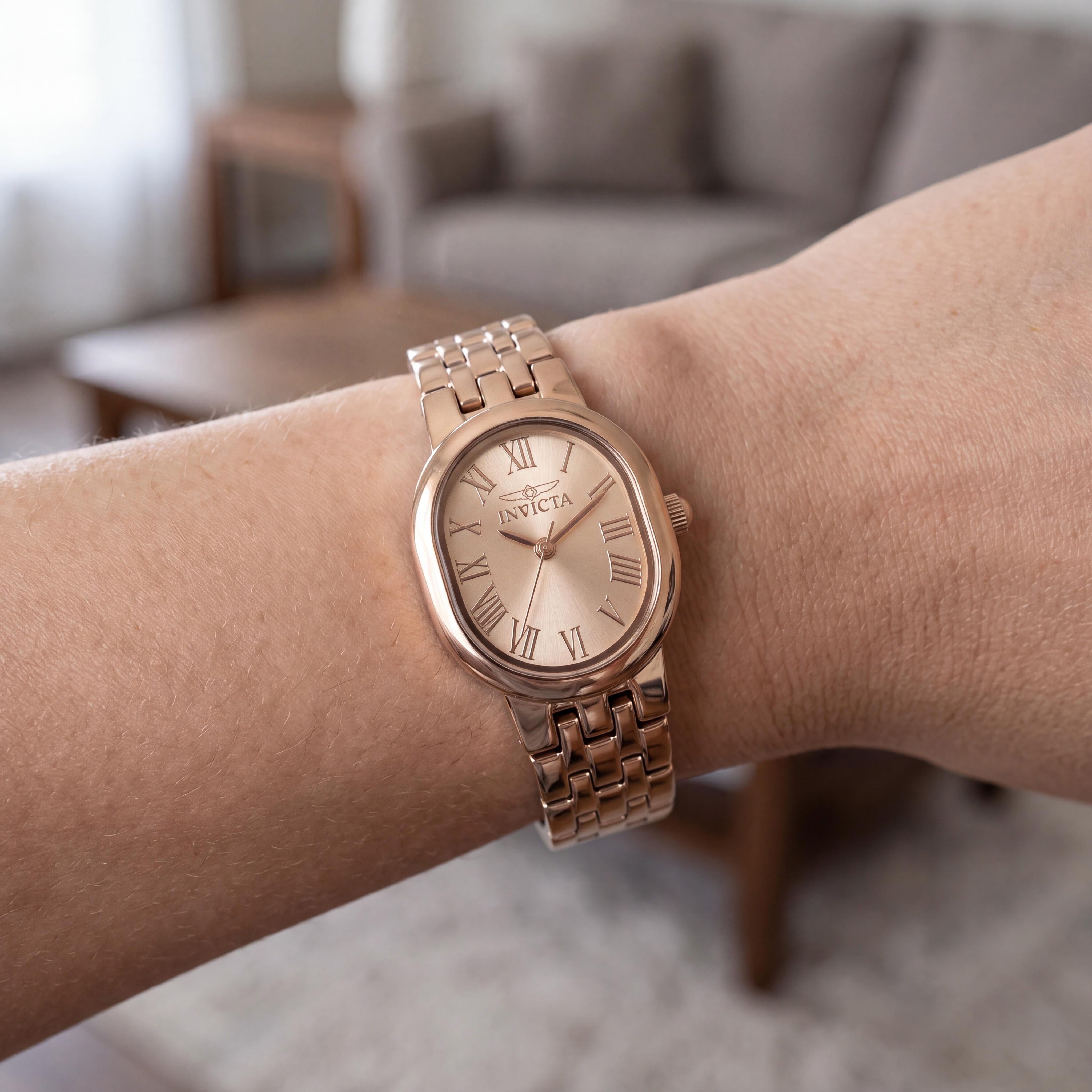 Invicta Angel 48141 Unisex Rose Gold Dial Stainless Steel Quartz Bracelet Watch 20mm Case, Photo 3