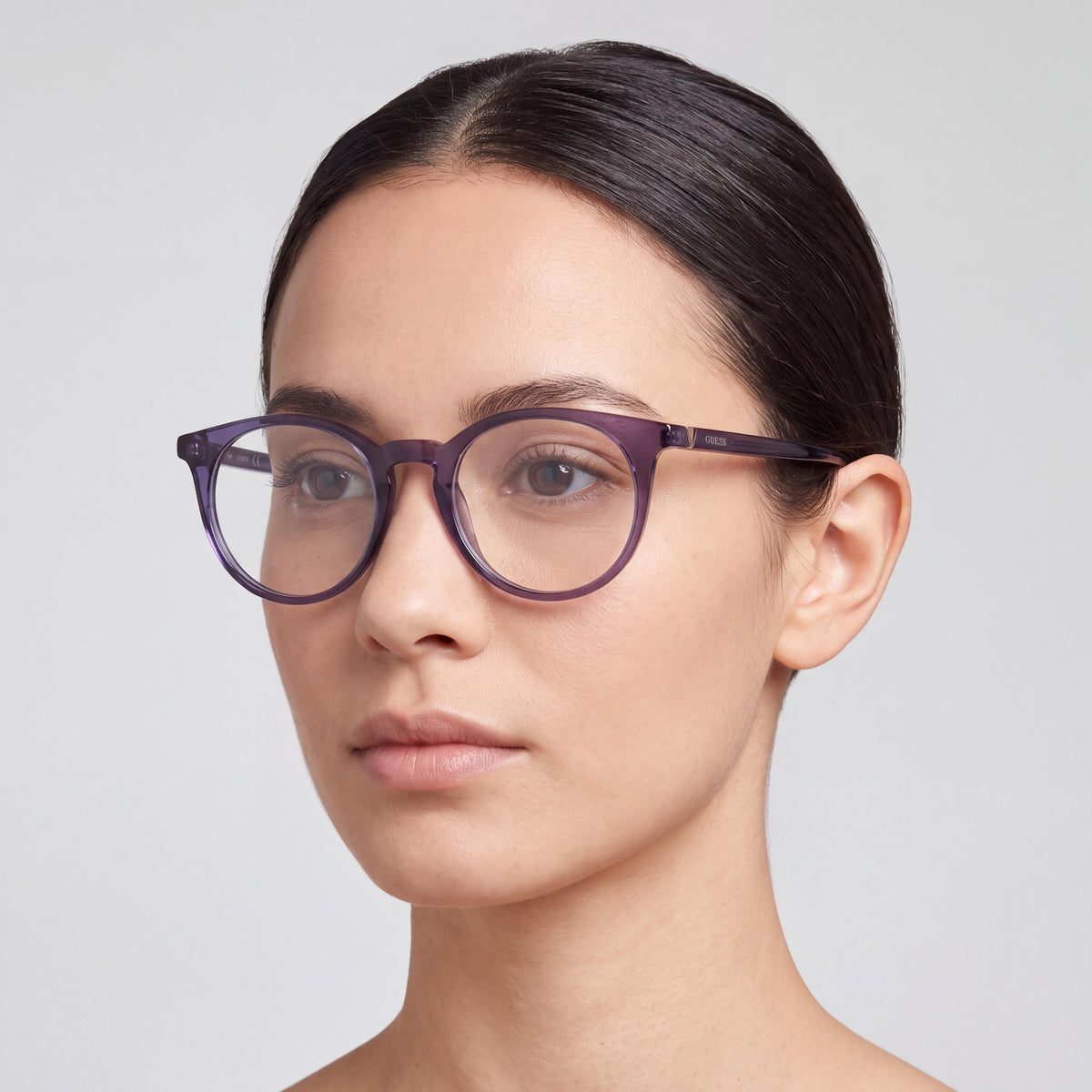 GUESS GU522409048 Unisex Shiny Blue Plastic 48-19-145 Transparent Demo Lenses, Prescription Ready, Photo 5