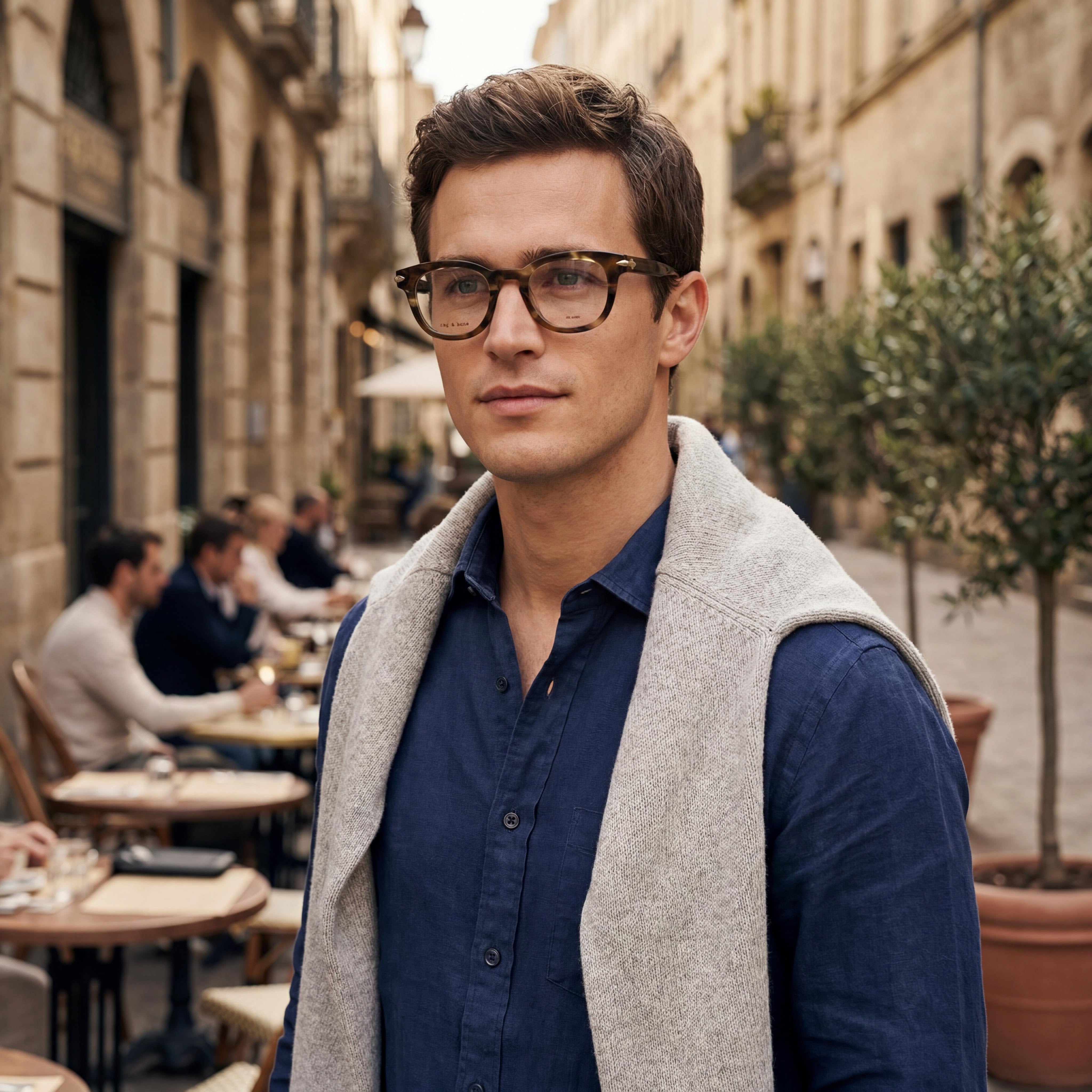 rag & bone Casual Men’s Eyeglasses with Havana Acetate Frame, Lens Width 48mm, Bridge 24mm, Temple 145mm, Photo 4