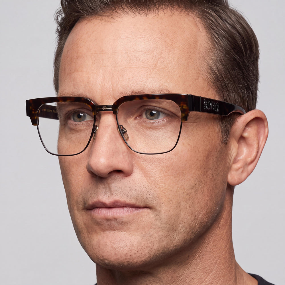 Philipp Plein Vpp113m Men's Matt Black Optical Eyeglasses with Plastic Lenses and a 53mm Lens Width