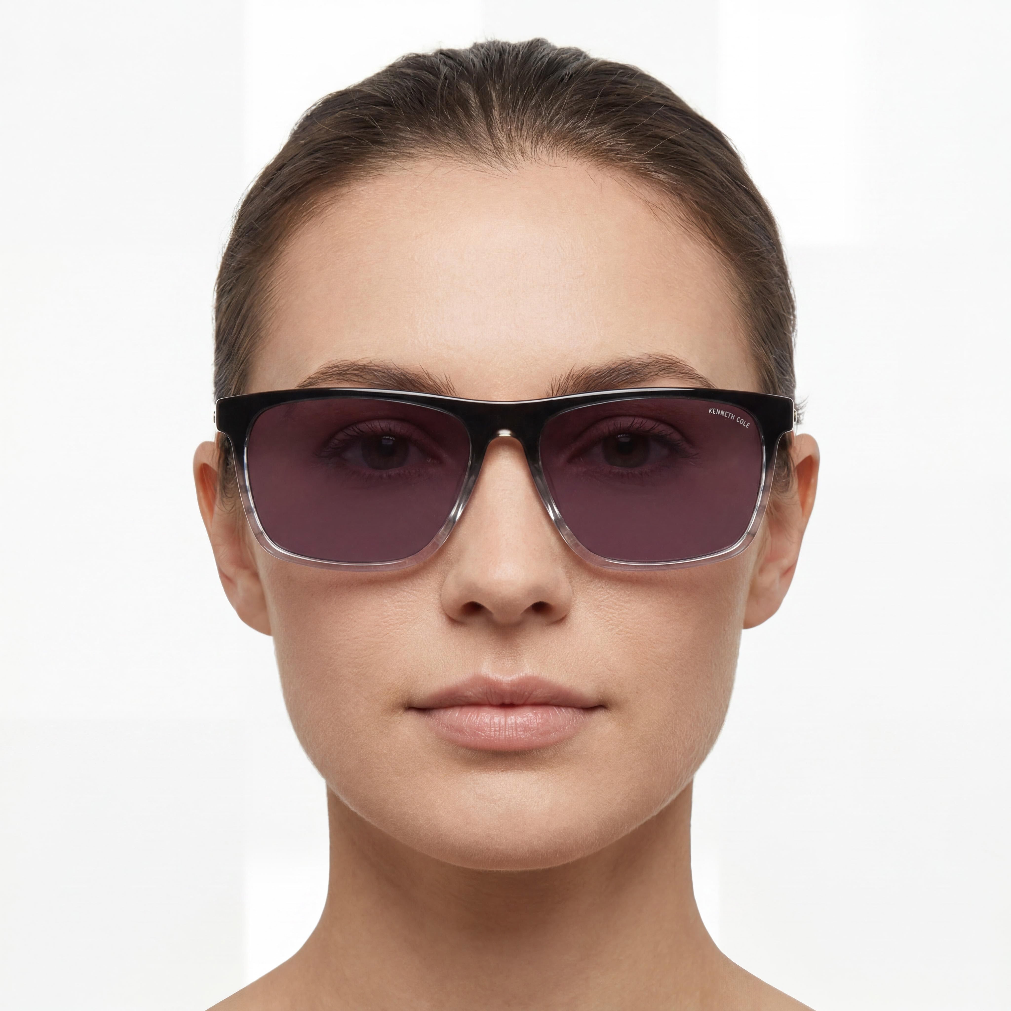 Kenneth Cole New York Kc5603b Women's Plastic Sunglasses Black Crystal Frame Gradient Smoke Lens 56mm, Photo 4
