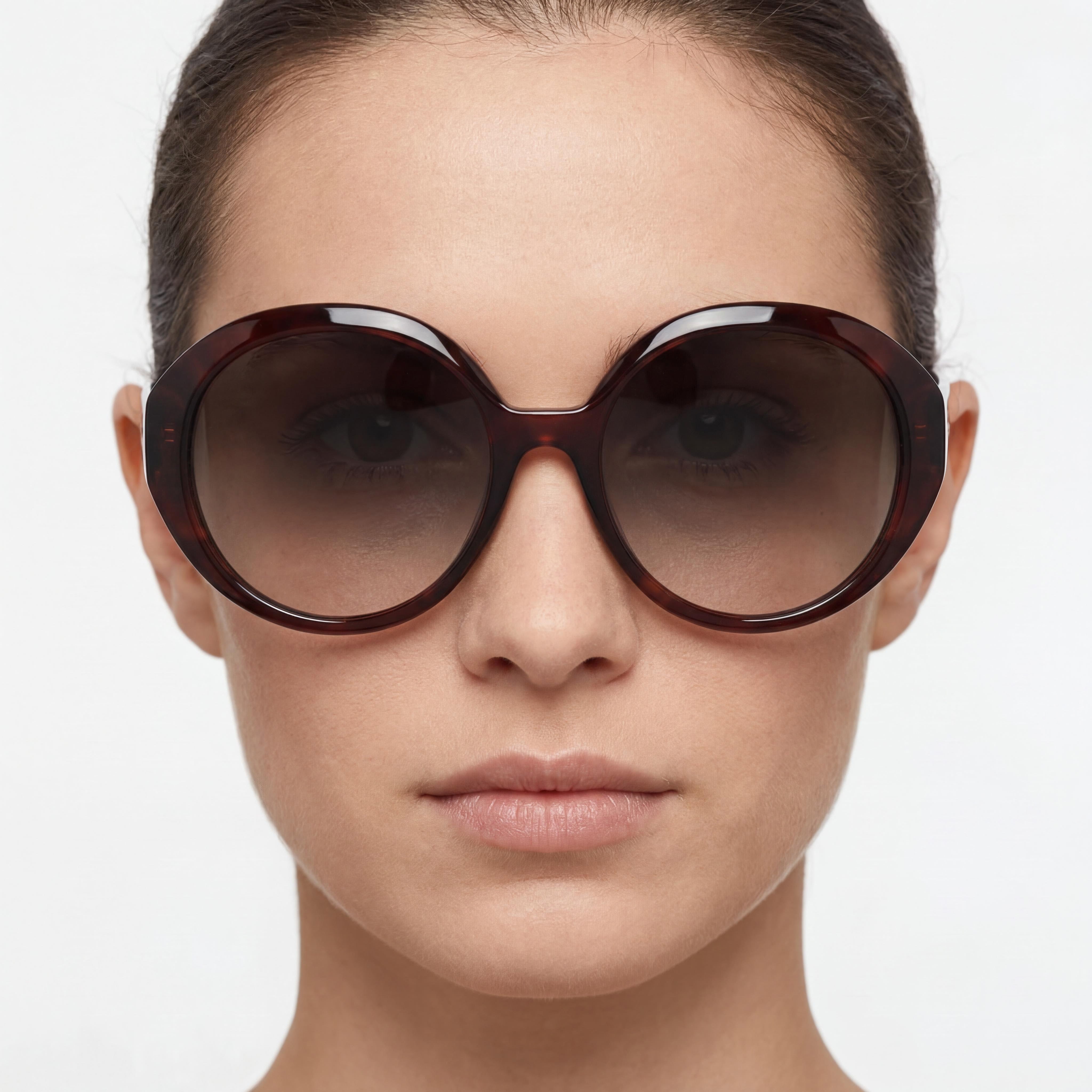 Ferragamo SF1067S Women's Oval Sunglasses, Crystal Brown Plastic Frame, Grey Gradient UV Protection Lenses 57mm, Photo 5