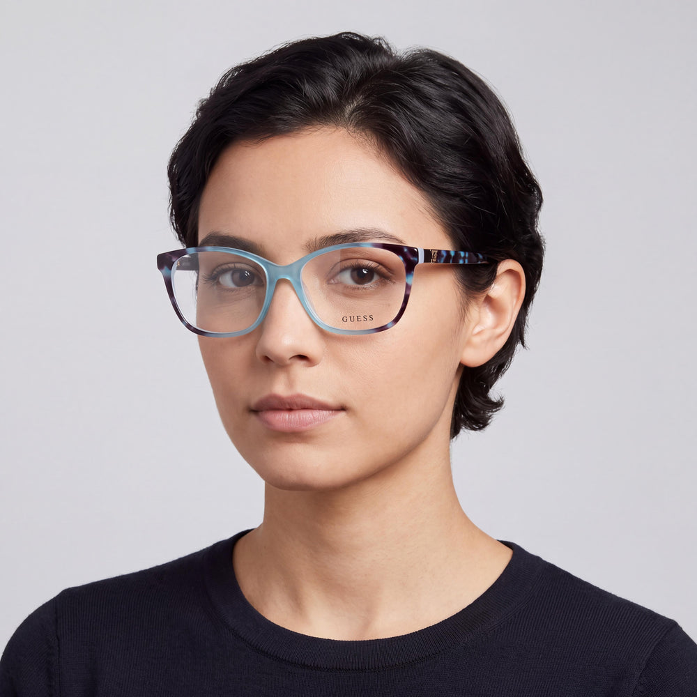 Gafas graduadas GUESS Gu2949-n para mujer, modernas, de plástico, color turquesa, 53-15-140, lentes de demostración transparentes, listas para graduar