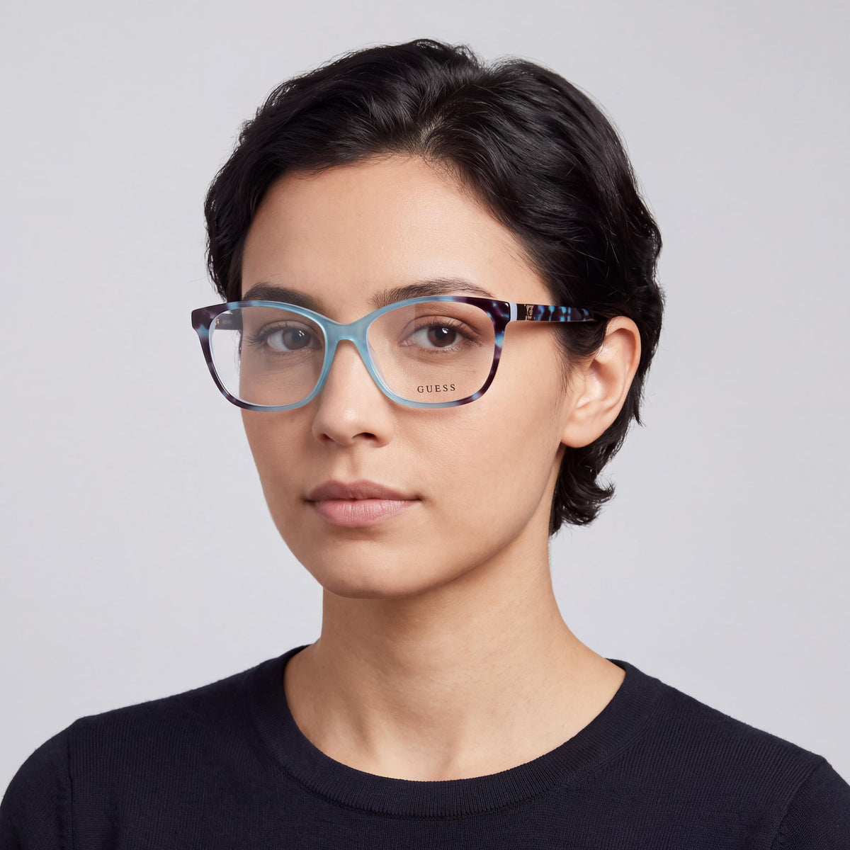 GUESS Gu2949-n Women’s Modern Plastic Turquoise Eyeglasses 53-15-140, Clear Demo Lenses, Prescription Ready, Photo 3