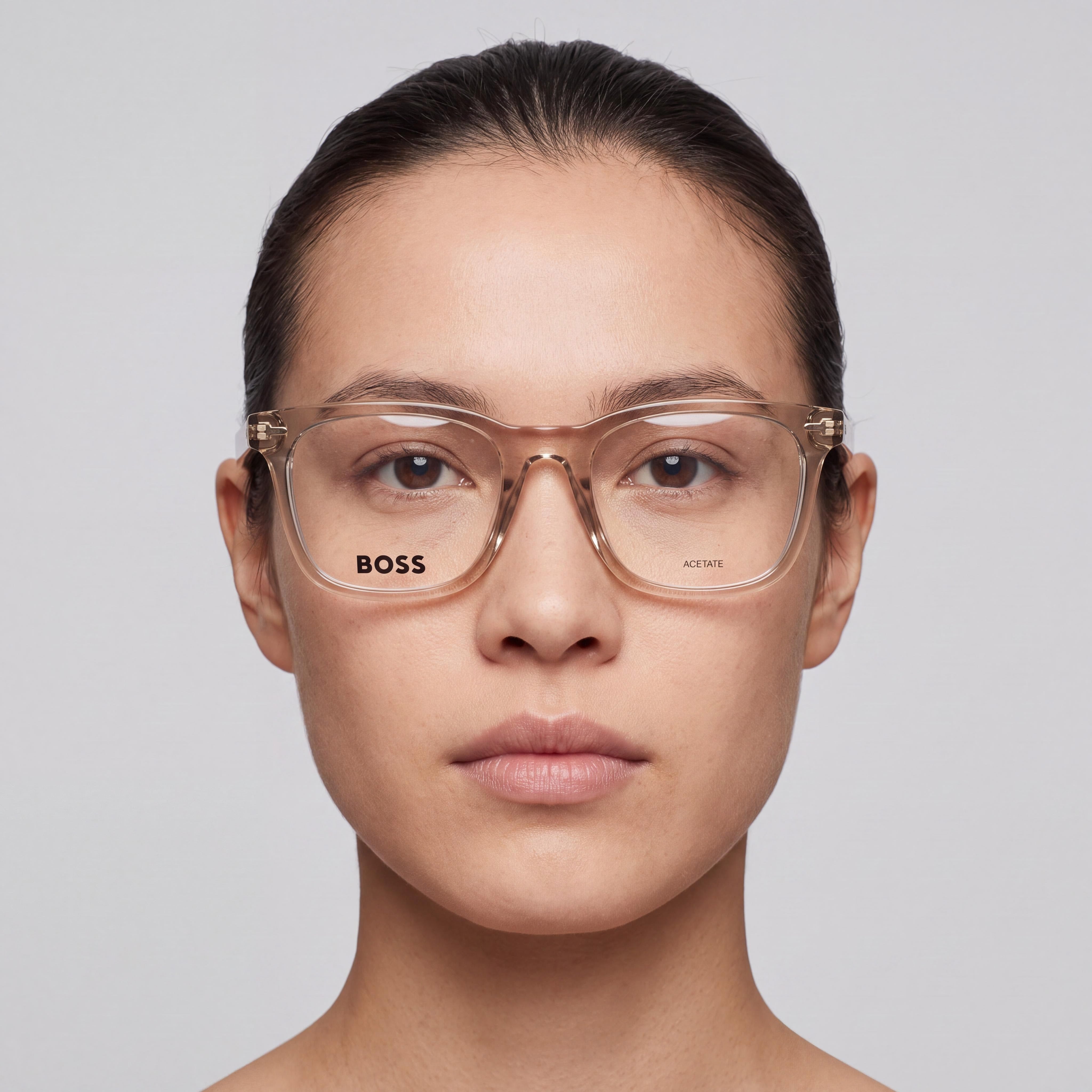 Hugo Boss Boss 1403/f Unisex Beige Acetate Optical Eyeglasses Frame, 53mm Lens Width, 20mm Bridge Width, 145mm Temple Length, Photo 3