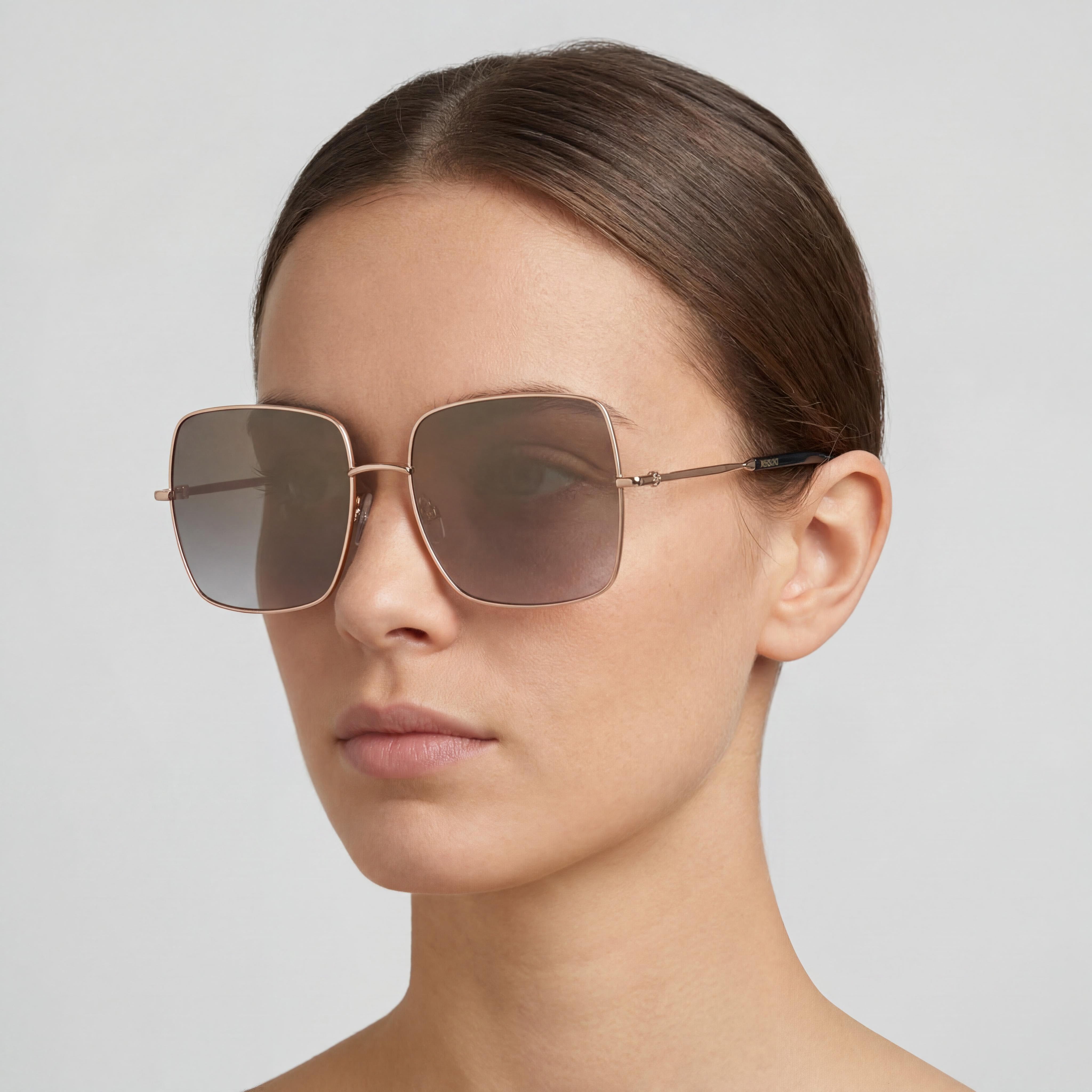 Gafas de sol Missoni Classic Glam de aleación de acero no polarizadas para mujer, 100 % UV, montura gris oro rosa, lentes oro rosa de 58 mm, Photo 5