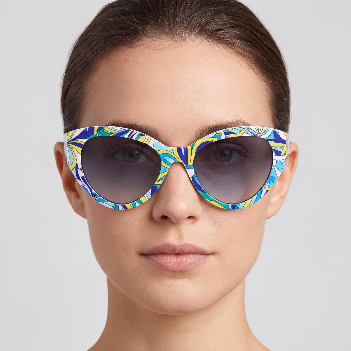 kate spade new york PAISLEIGH/S Women's Cat Eye Acetate Blue Pattern Blue/Grey Shaded Dark Grey Shaded Gradient UV Sunglasses 55mm, Photo 4