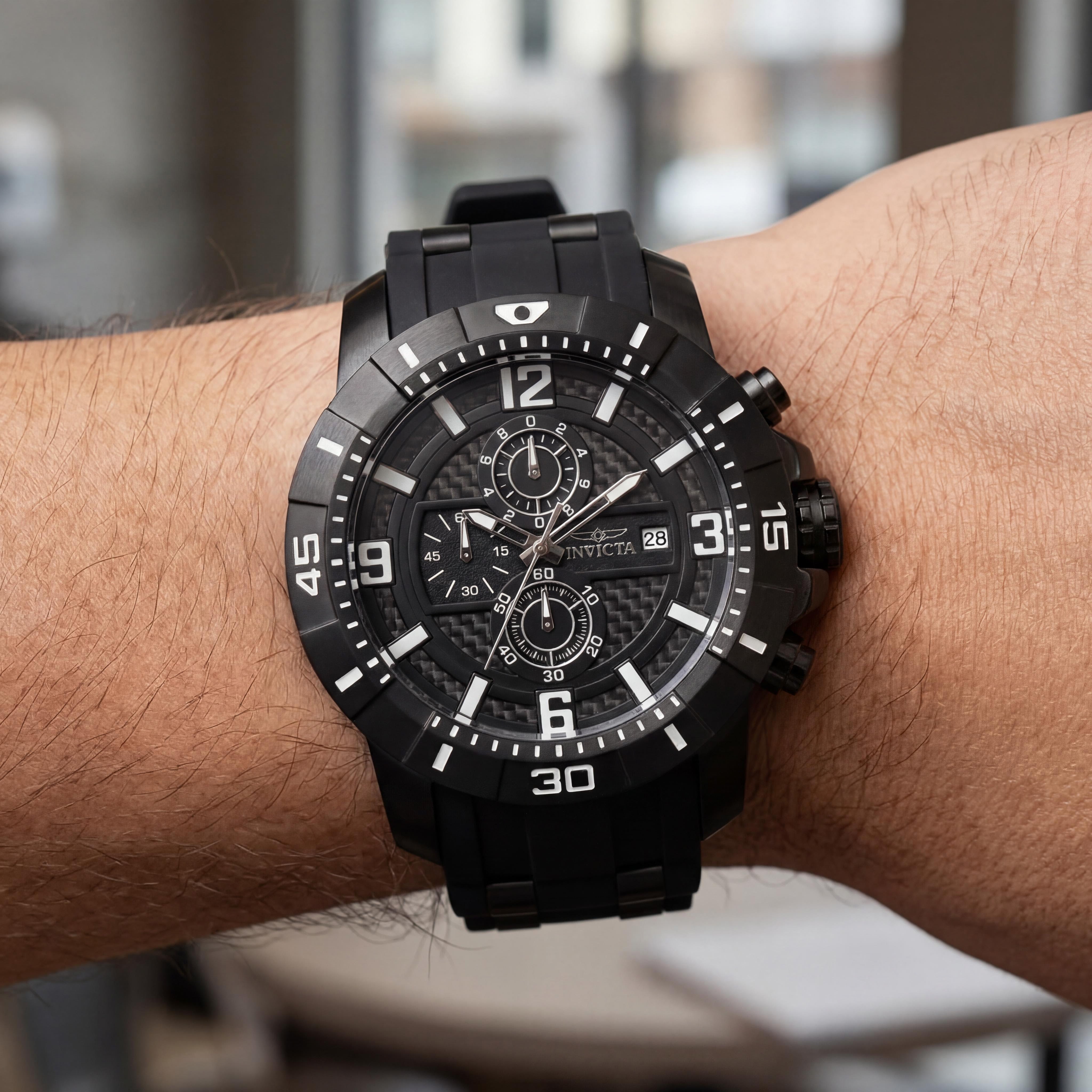 Invicta Pro Diver - SCUBA 24967 Men's Black Dial Stainless Steel Quartz Chronograph Diver Watch 50mm, Photo 4