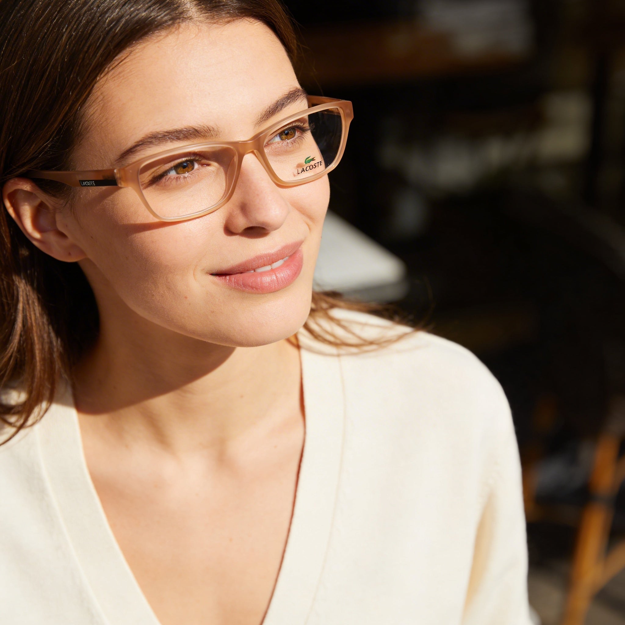 Gafas modernas unisex Lacoste L3650 con montura de acetato marrón y lentes de 50 mm de ancho, Photo 5