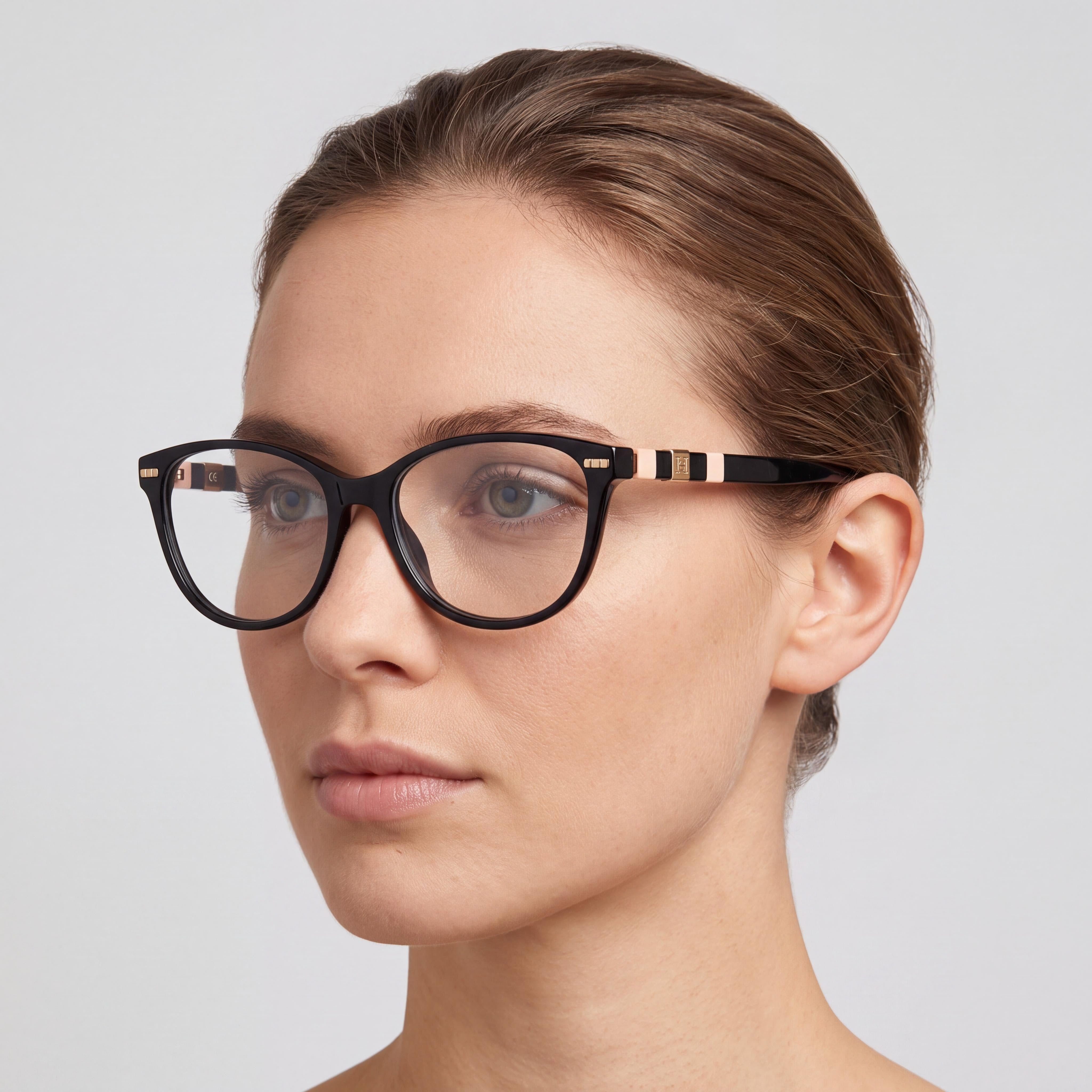 Gafas Carolina Herrera CH 0048 de mujer modernas estilo Cat Eye, montura completa de acetato, negro rosa 55mm, Photo 4