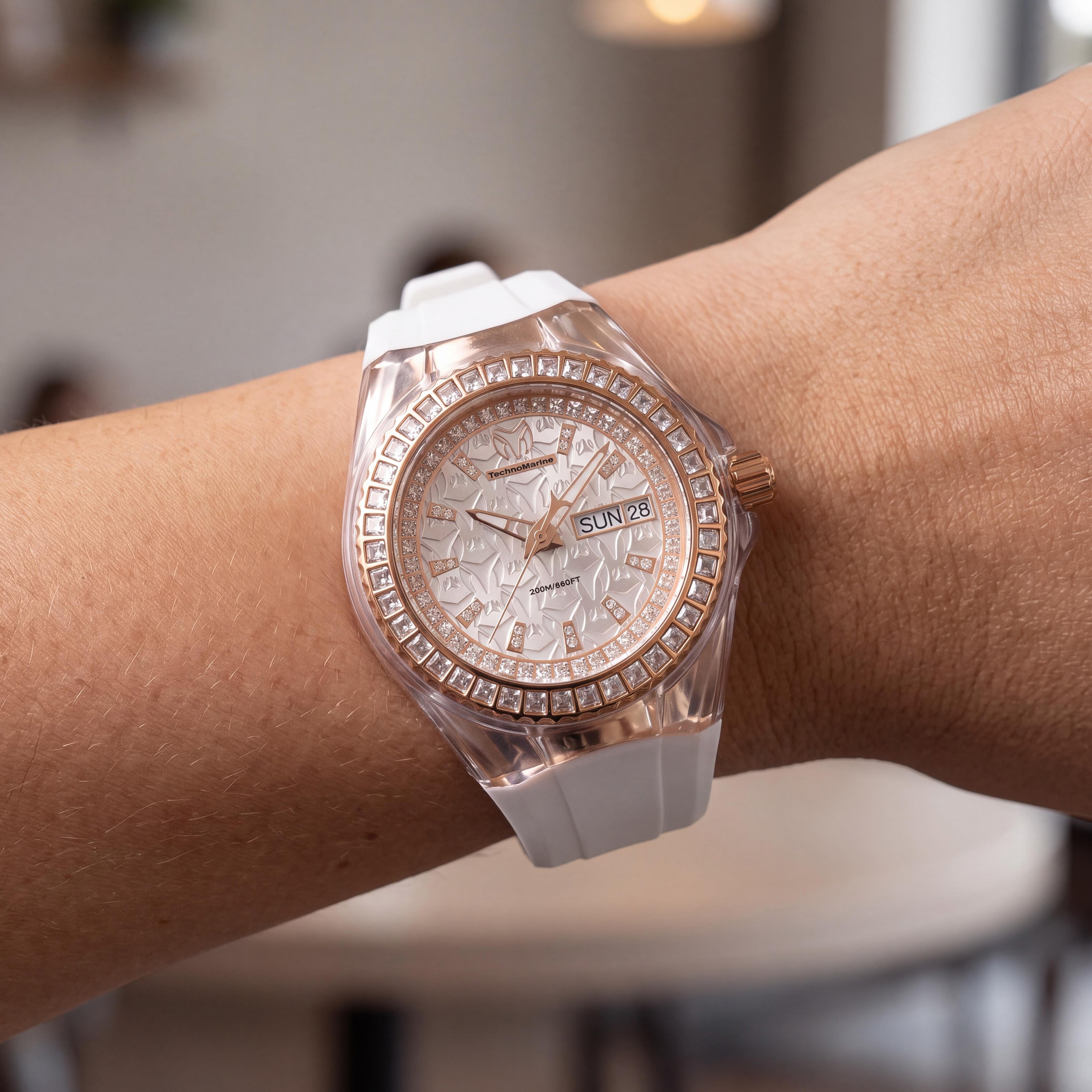 TechnoMarine Cruise TM-121173 Women's Rose Gold, Stainless Steel Case, Quartz 40mm Watch, 20 ATM, Silicone Strap, Photo 4
