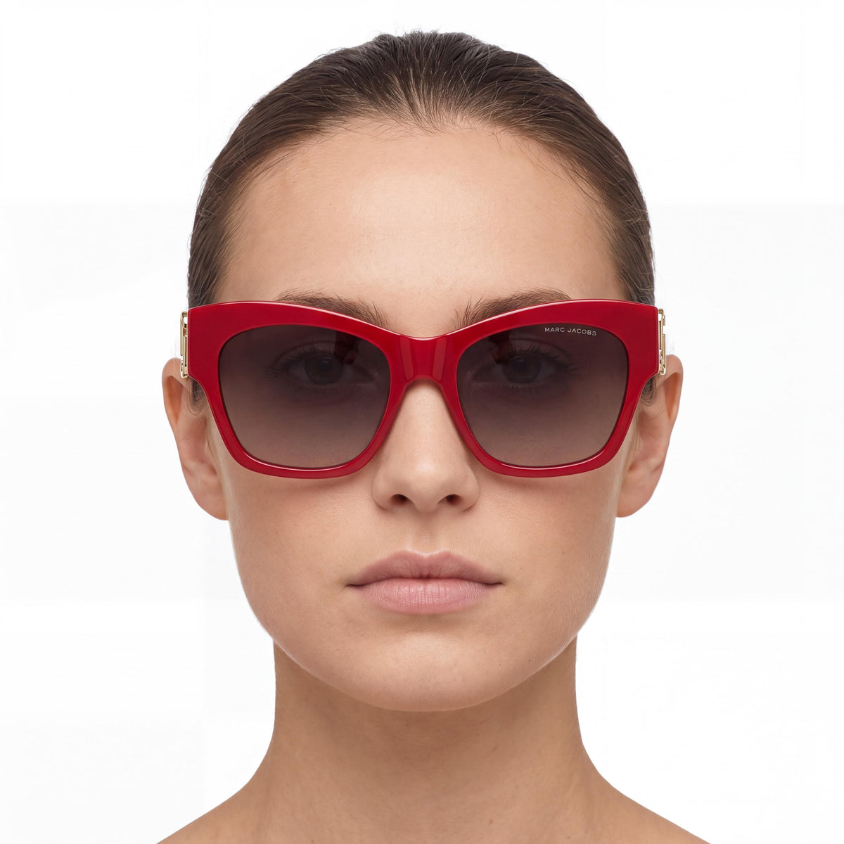 Marc Jacobs MARC 762/S Women's Casual Acetate Red/Brown Frame Brown Lens Sunglasses 54mm UV Protection, Photo 4