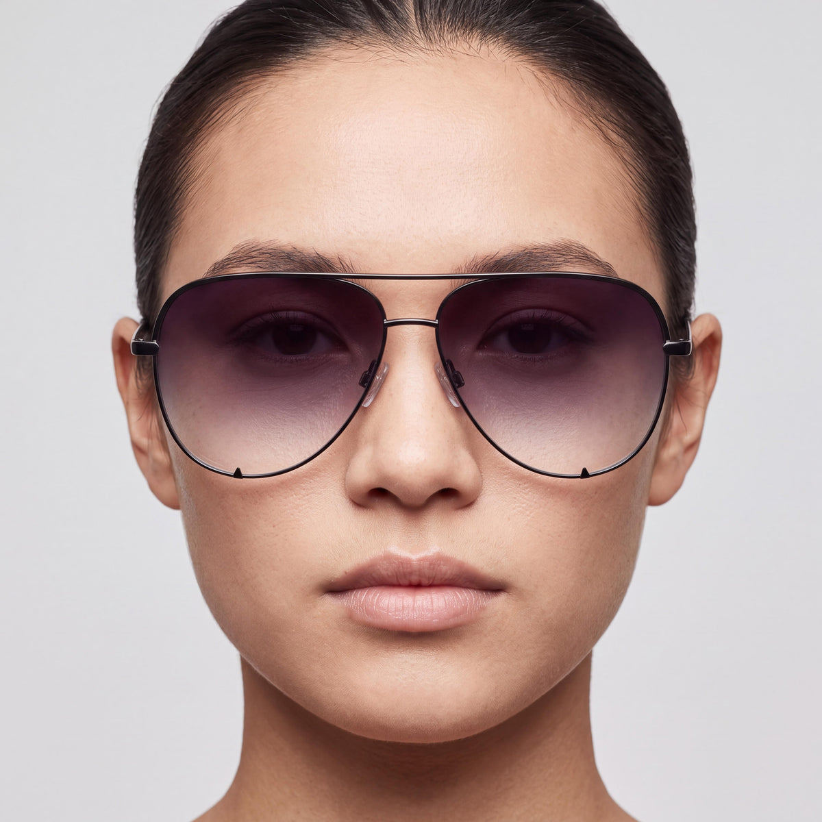 QUAY AUSTRALIA High Key Mini Quay X Desi Unisex Metal Sunglasses, Mirrored Non-Polarized UV Protection, Black Fade/Smoke Fade, Standard, Photo 4