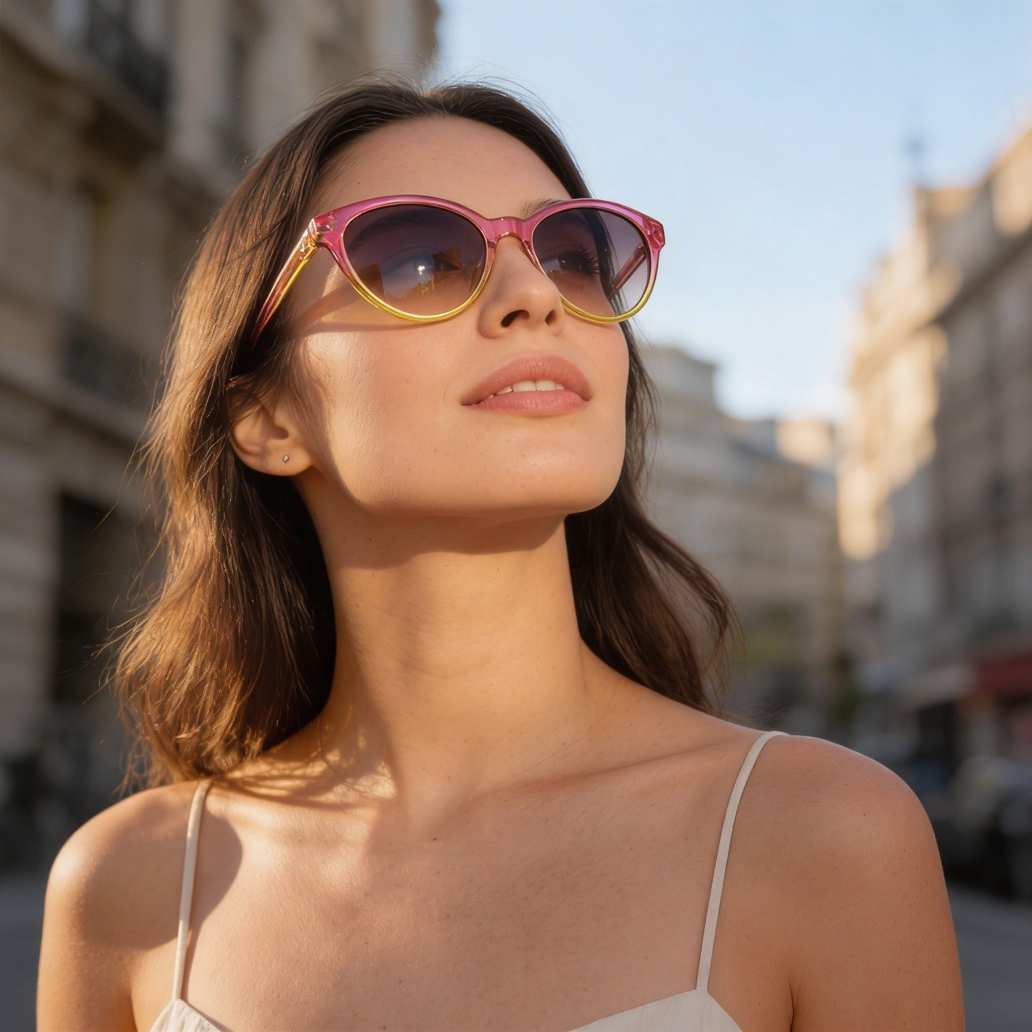 Kate Spade New York ADELINE/G/S Women's Pink Shaded Yellow Brown Gradient Acetate Non-Polarized UV 55mm Sunglasses, Photo 4